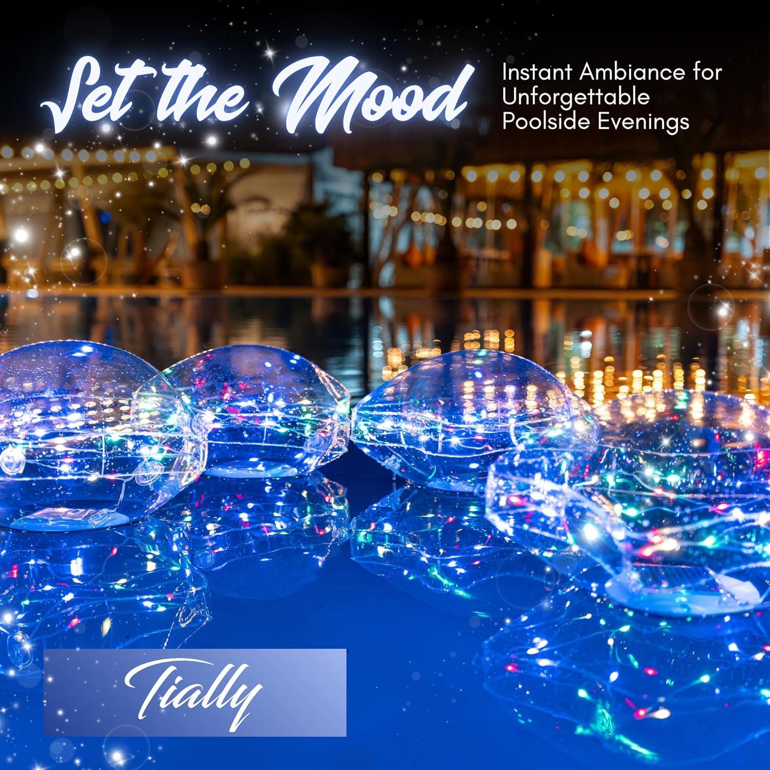 Luces Flotantes Solares TIALLY 14" Multicolor para Piscina