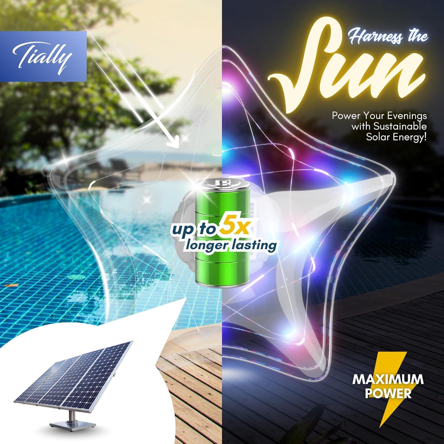 Luces Flotantes Solares TIALLY 14" Multicolor para Piscina