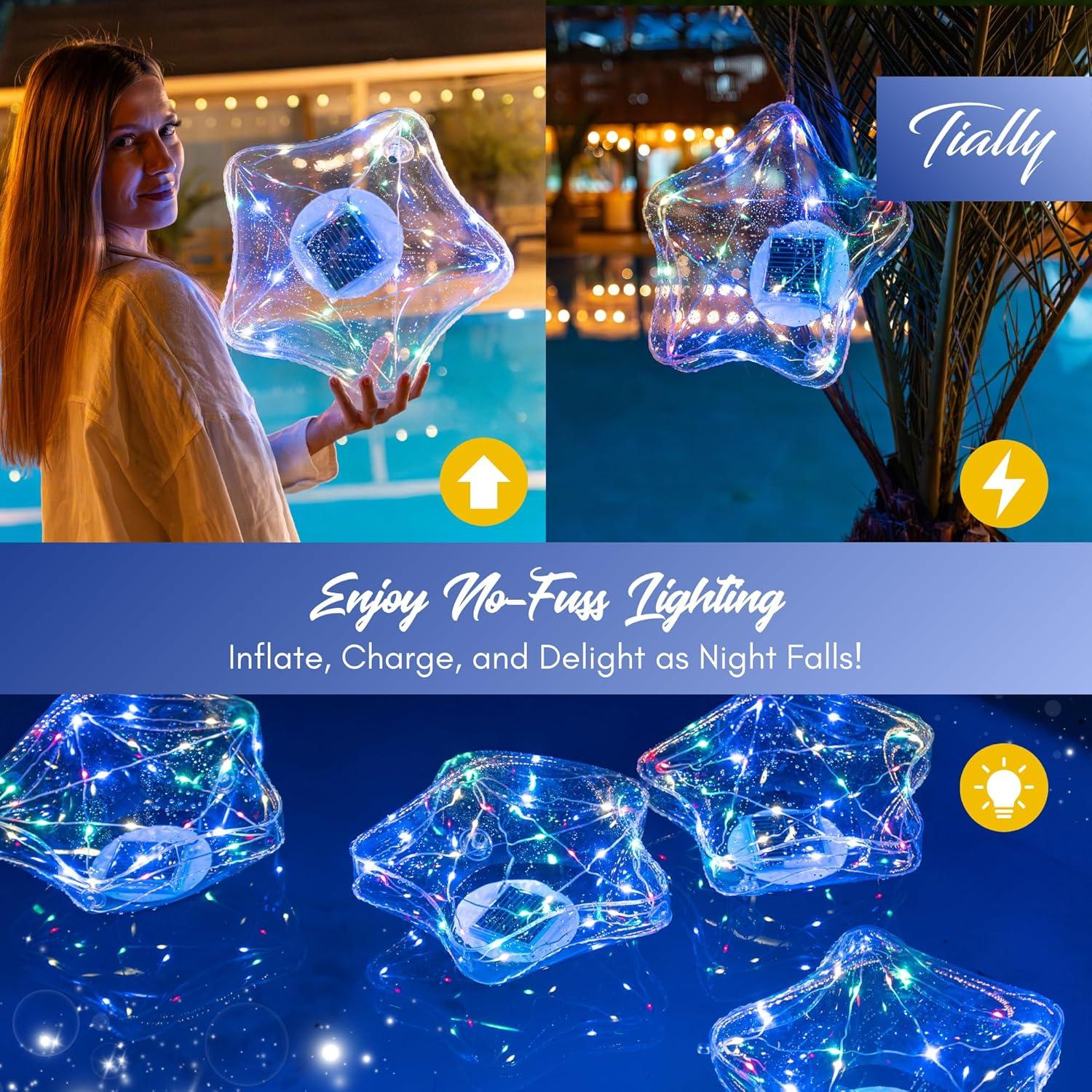 Luces Flotantes Solares TIALLY 14" Multicolor para Piscina