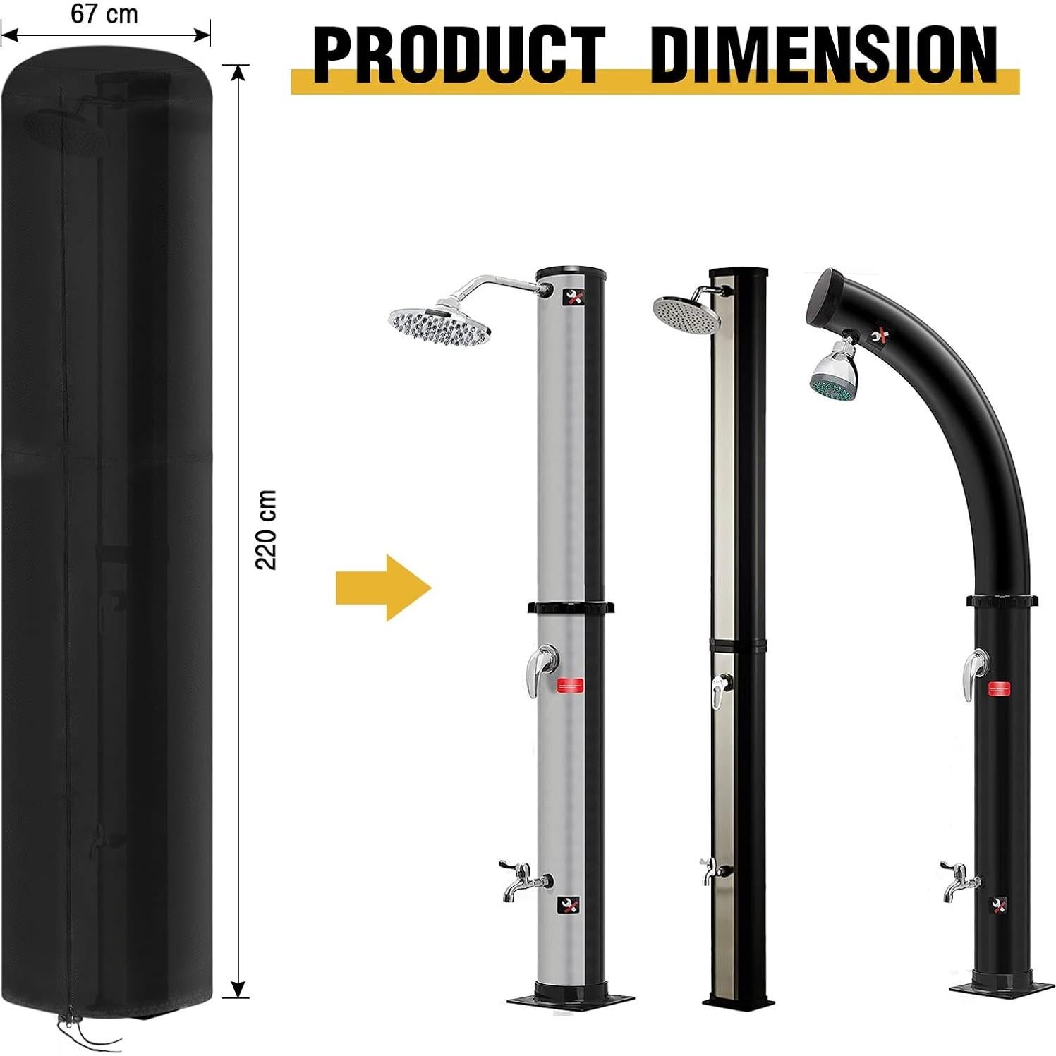 Cubierta de Ducha Solar Saking 230x67cm Impermeable UV