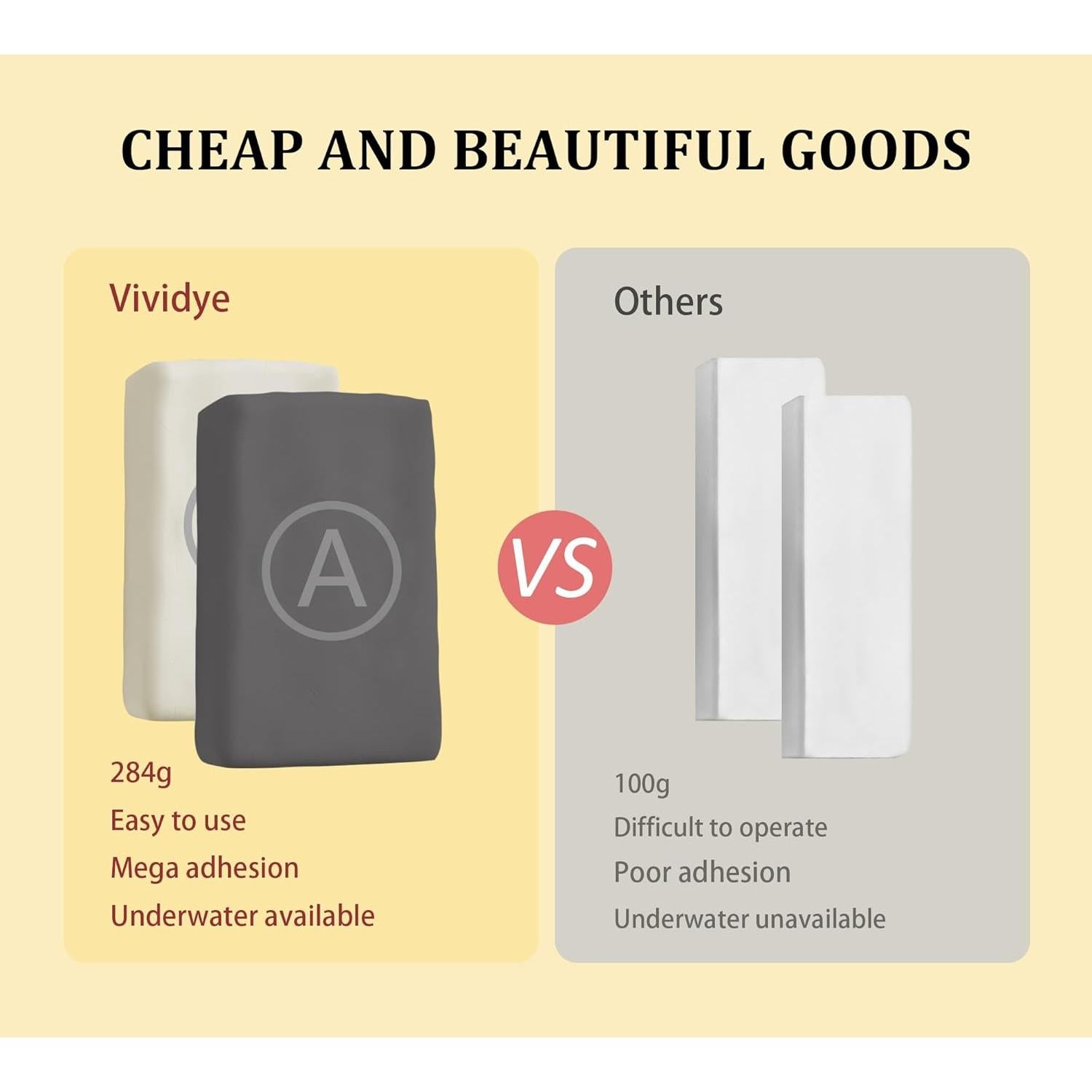 Masilla Epóxica Vividye 280g para Reparación de Piscinas