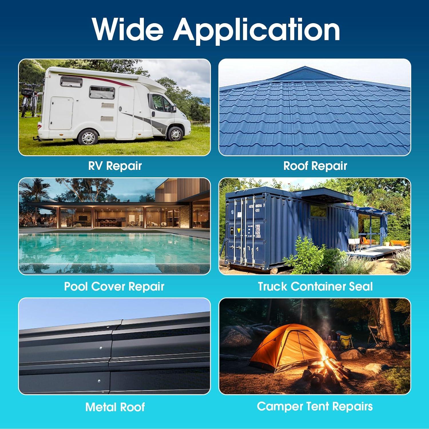 Cinta de Sellado Butílica Impermeable Azul 10.16 cm x 4.88 m