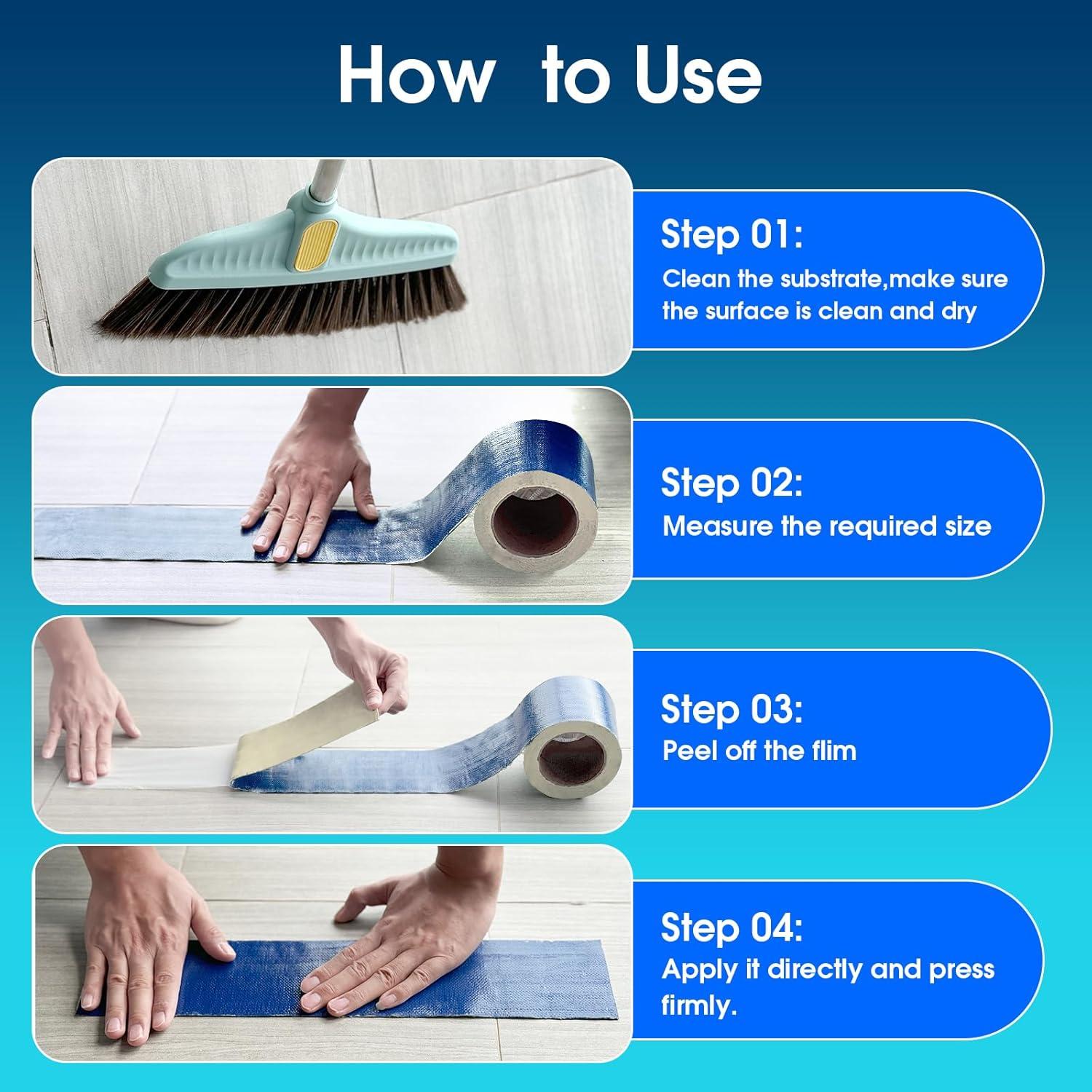 Cinta de Sellado Butílica Impermeable Azul 10.16 cm x 4.88 m