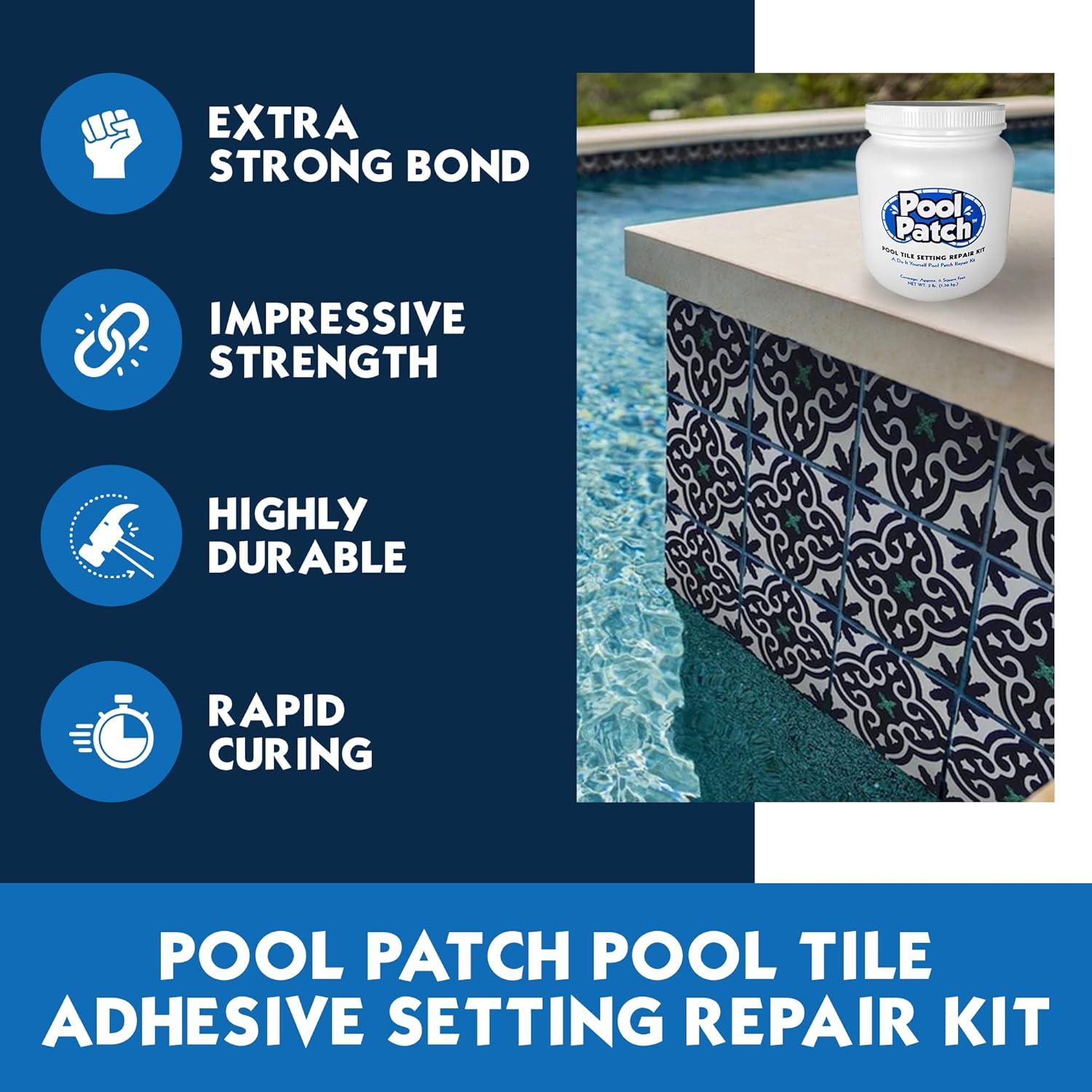 Kit de Adhesivo para Azulejos de Piscina Pool Patch 1.36 kg - Secado Rápido