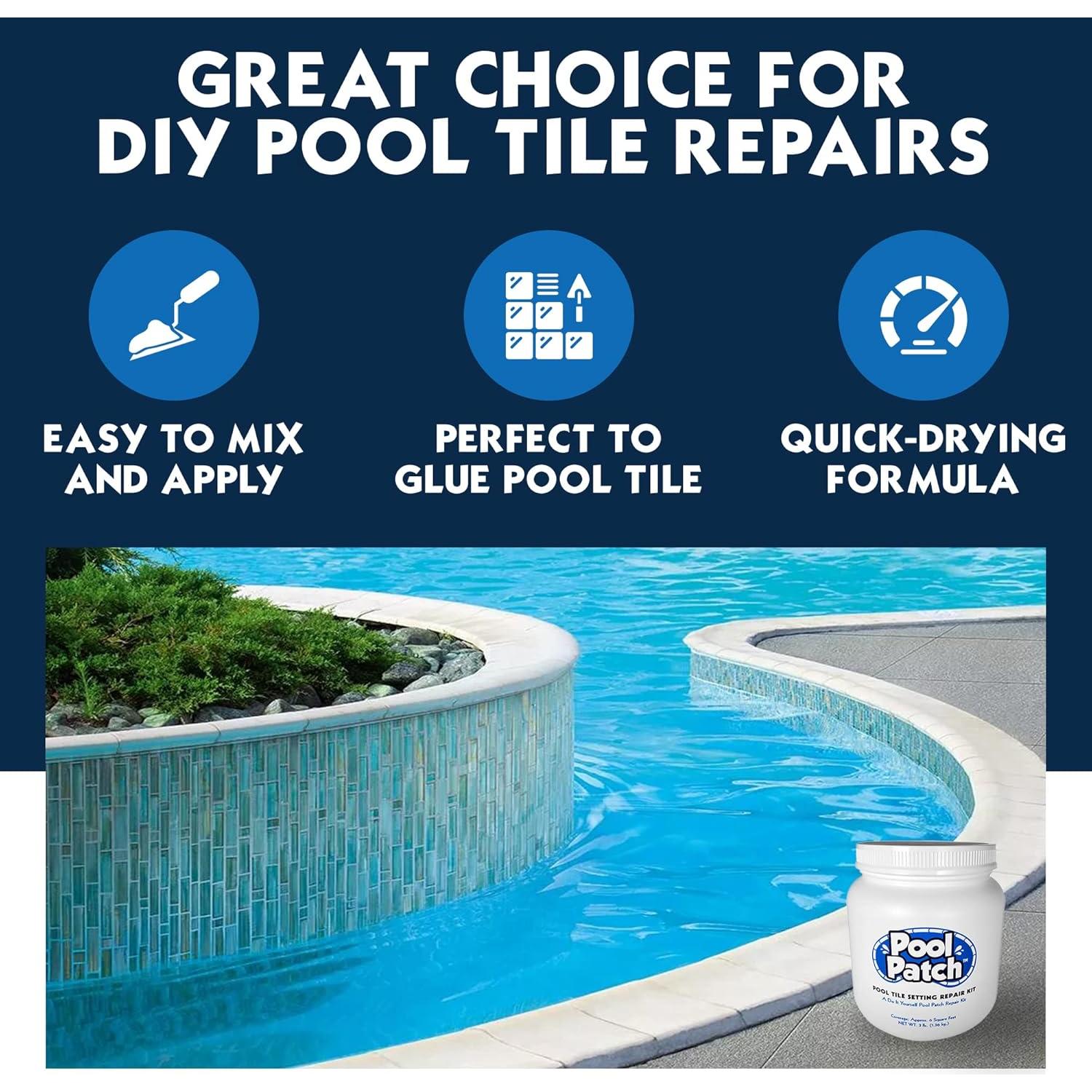 Kit de Adhesivo para Azulejos de Piscina Pool Patch 1.36 kg - Secado Rápido