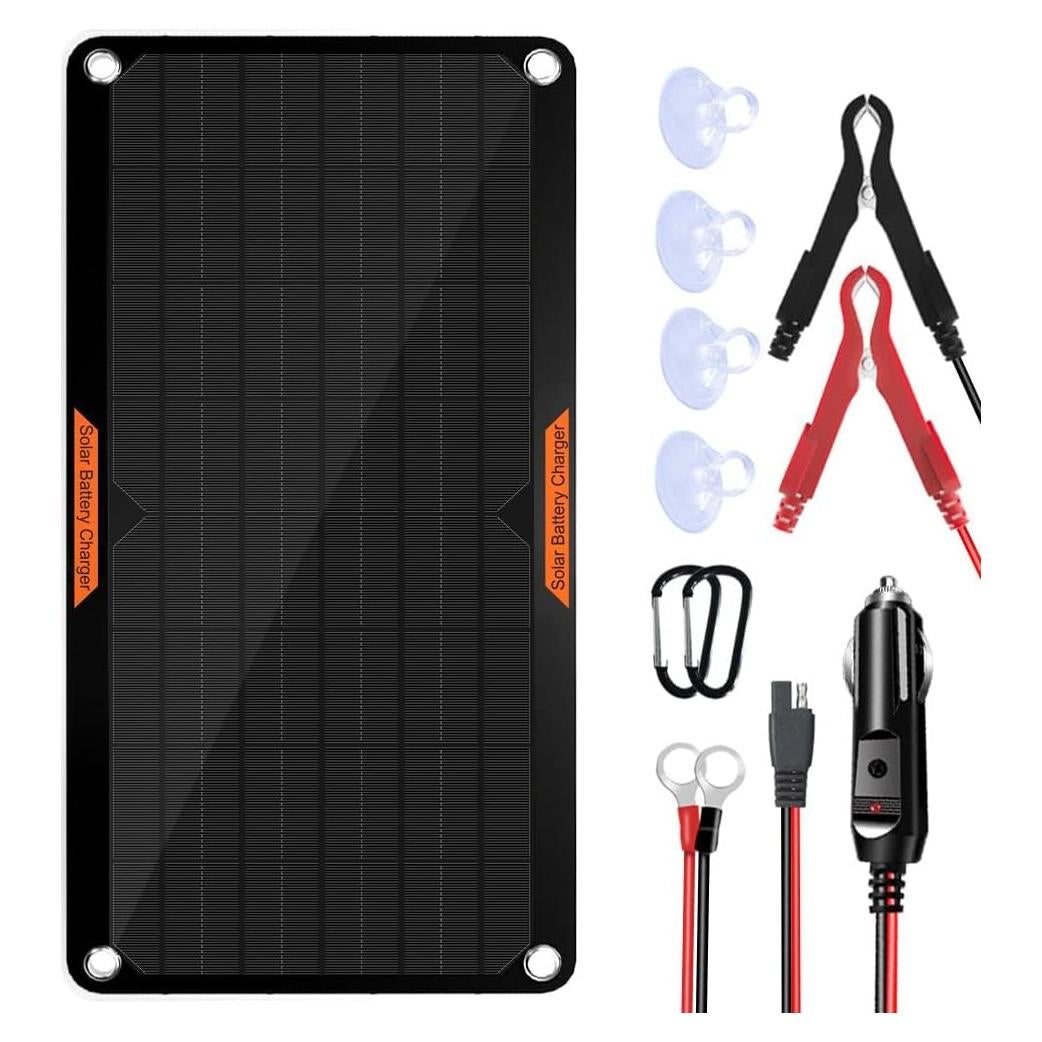 Cargador Solar OYMSAE 10W 12V Impermeable para Baterías