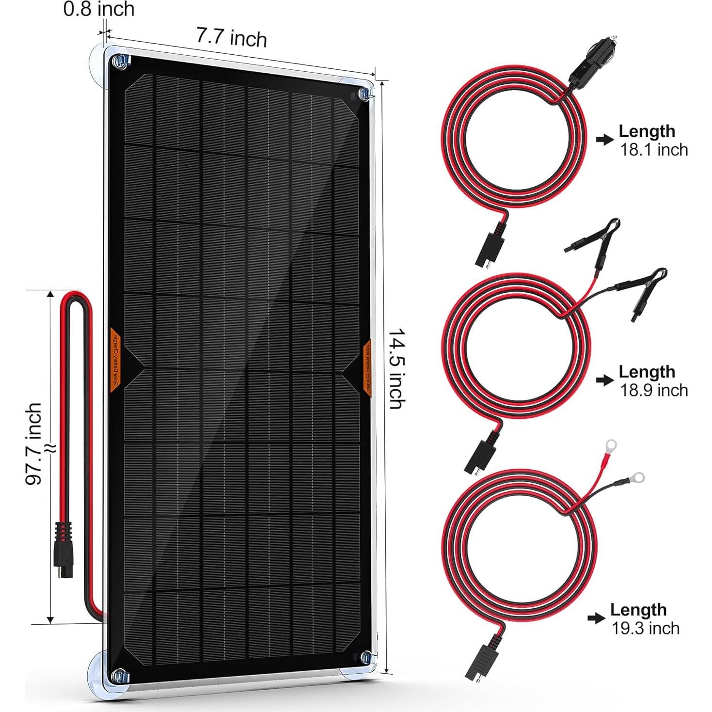 Cargador Solar OYMSAE 10W 12V Impermeable para Baterías