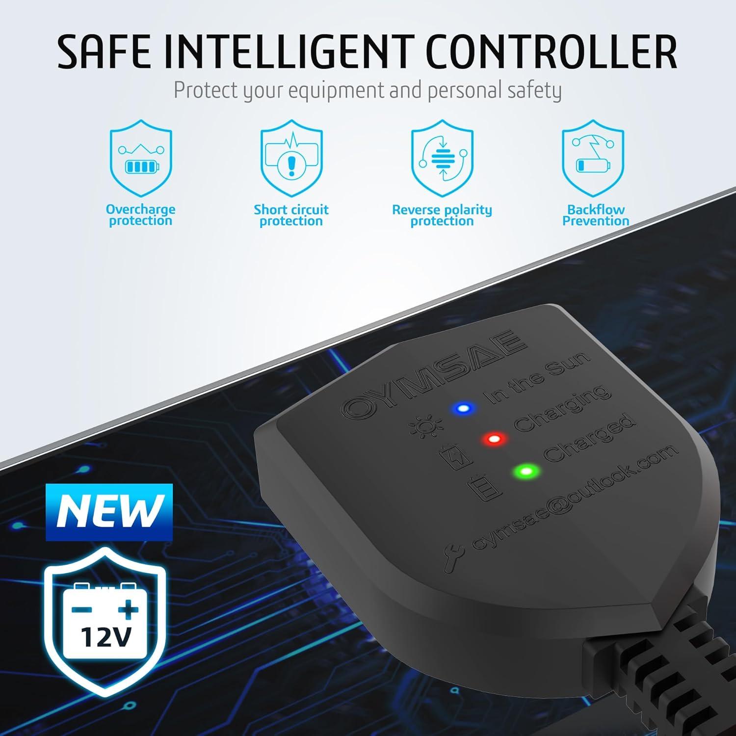 Cargador Solar OYMSAE 10W 12V Impermeable para Baterías