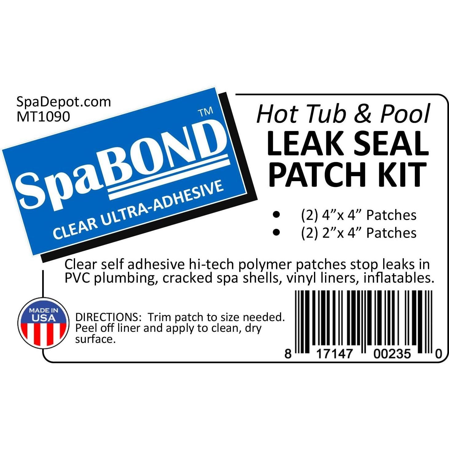 Kit de Parche Adhesivo Spa Bond para Reparación de Fugas - 4 Parches Transparentes