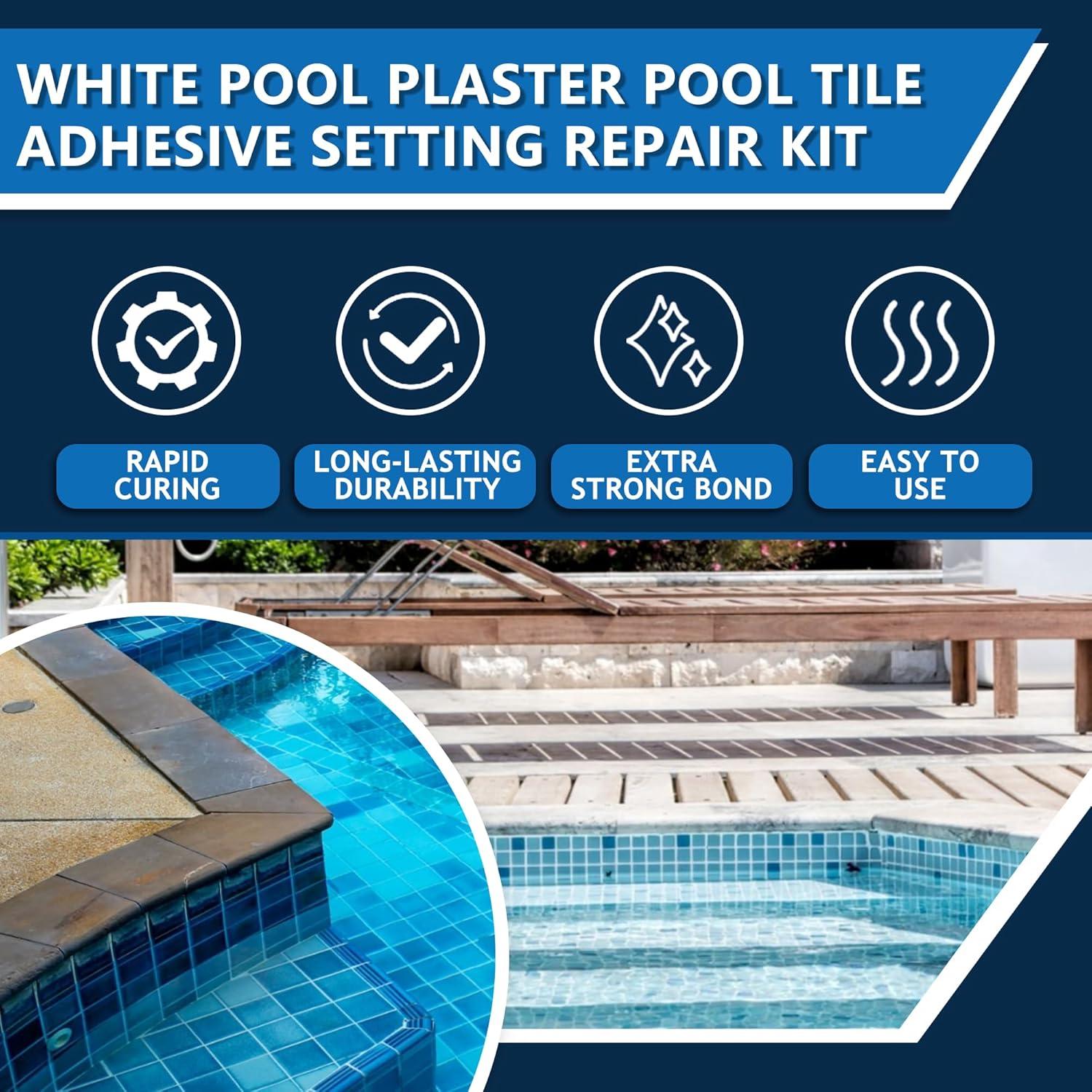 Kit de Reparación de Yeso Blanco OOTDART 0.45 kg para Piscinas