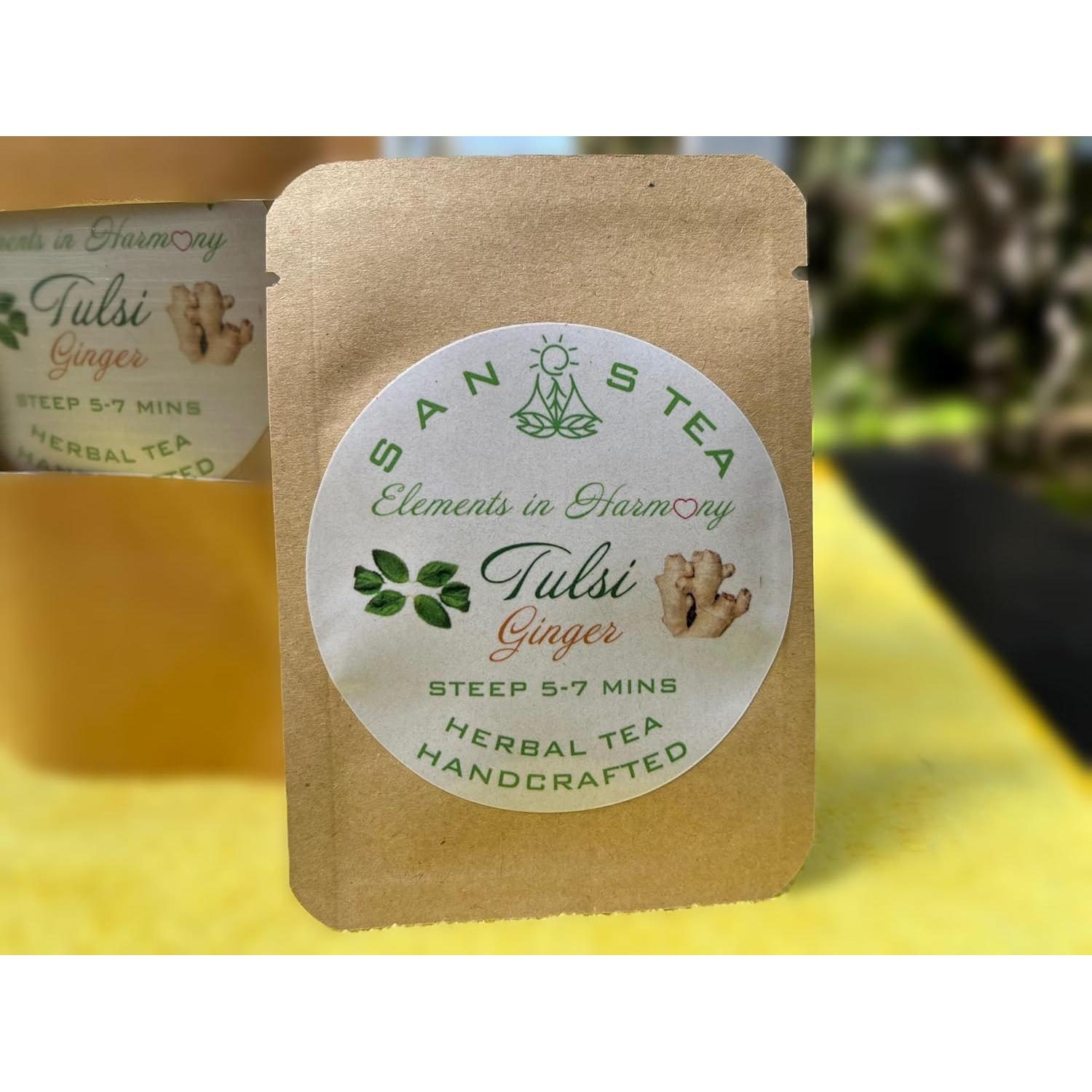 Té Herbal Premium SanosTea Tulsi Jengibre 30 Bolsitas