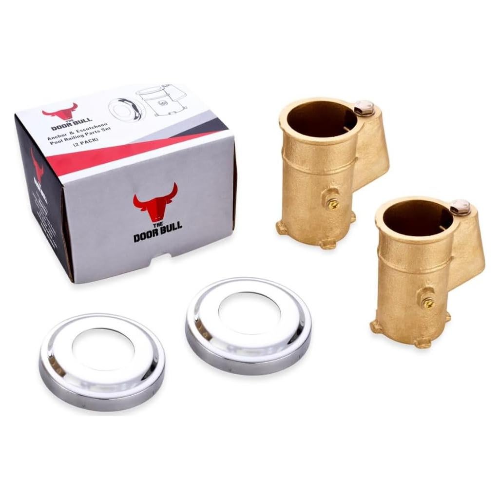 Anclaje y Placa Escutcheon Bronce The Door Bull 2 Paquete