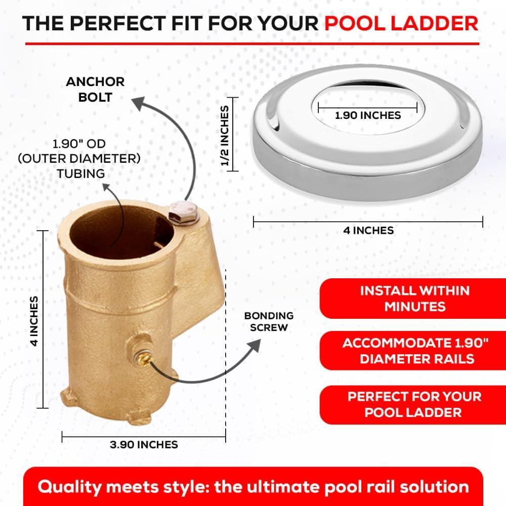 Anclaje y Placa Escutcheon Bronce The Door Bull 2 Paquete