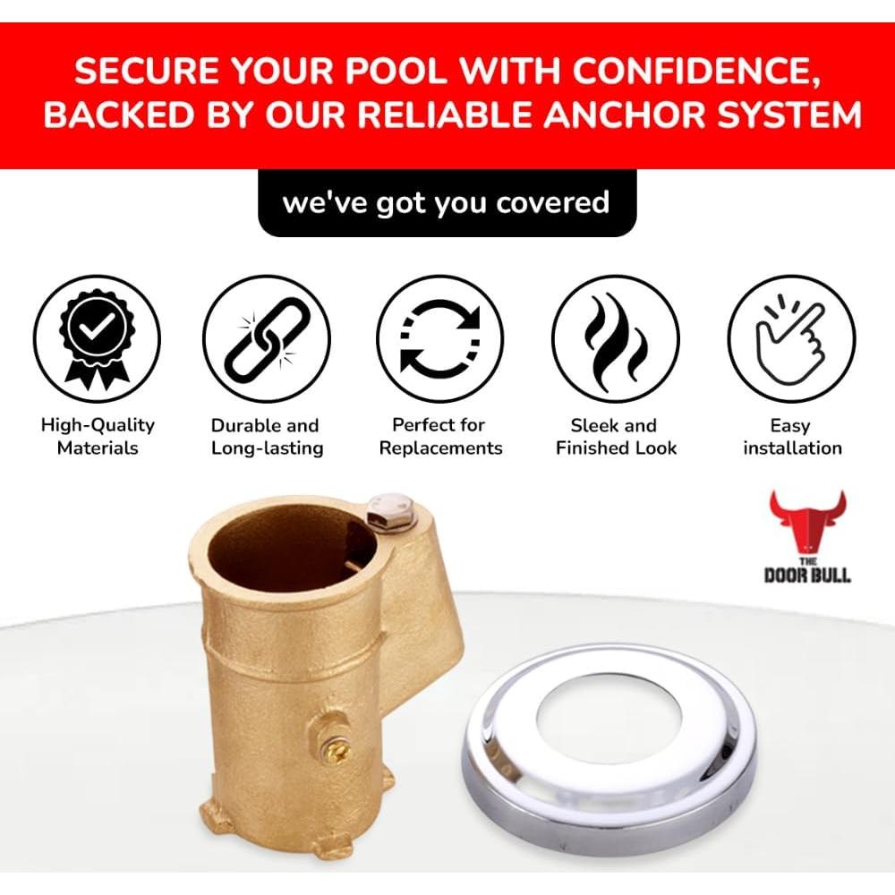 Anclaje y Placa Escutcheon Bronce The Door Bull 2 Paquete