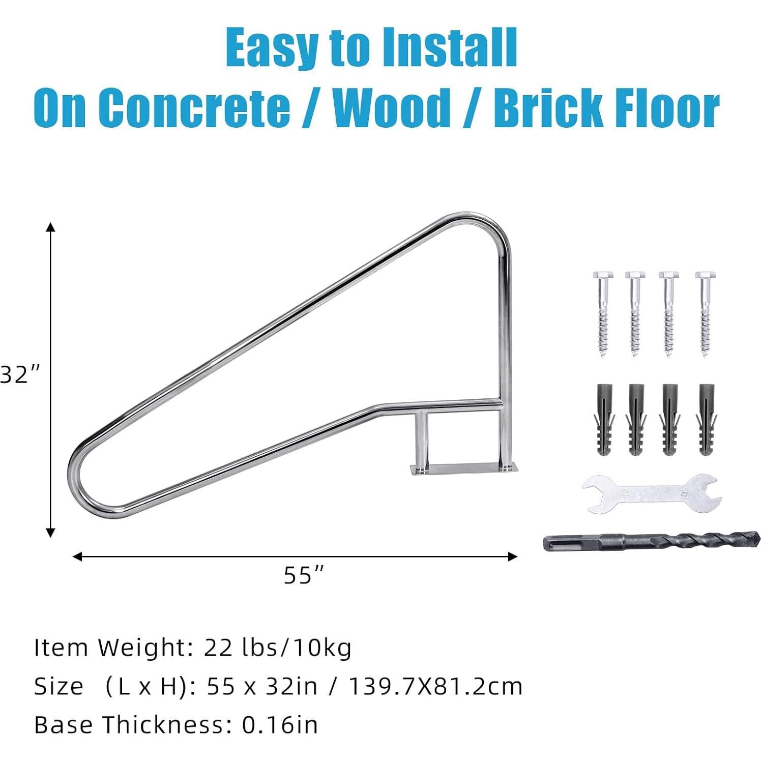 Barandilla de Piscina GarveeLife Acero Inoxidable 139.7x81.3cm