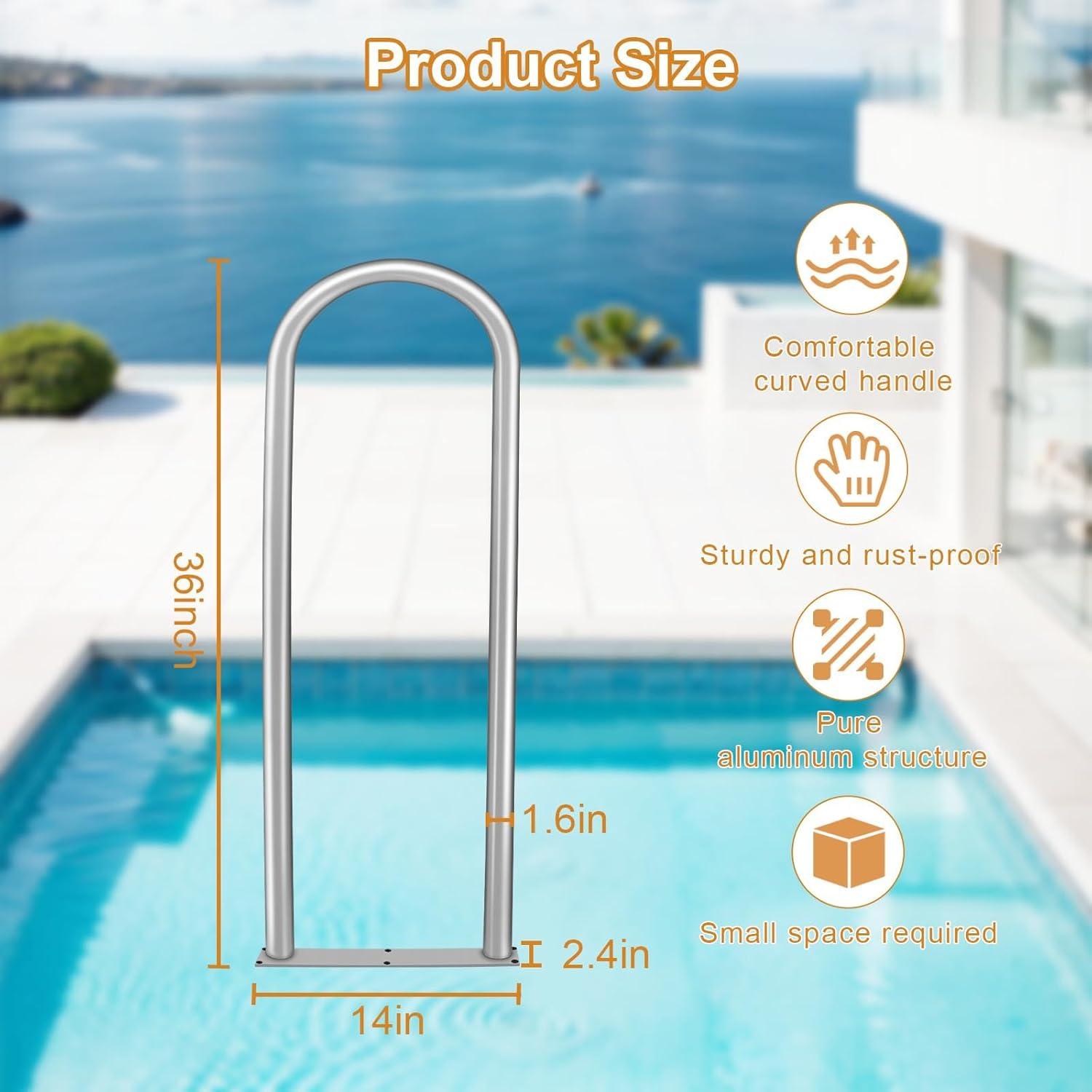 Pasamanos de Aluminio BTXKQTH 91.44 cm Barandilla para Piscina