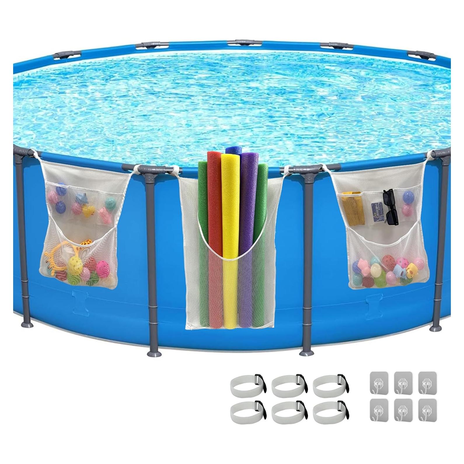 Organizador de Juguetes de Piscina SKARUMMER - 3 Bolsas de Malla