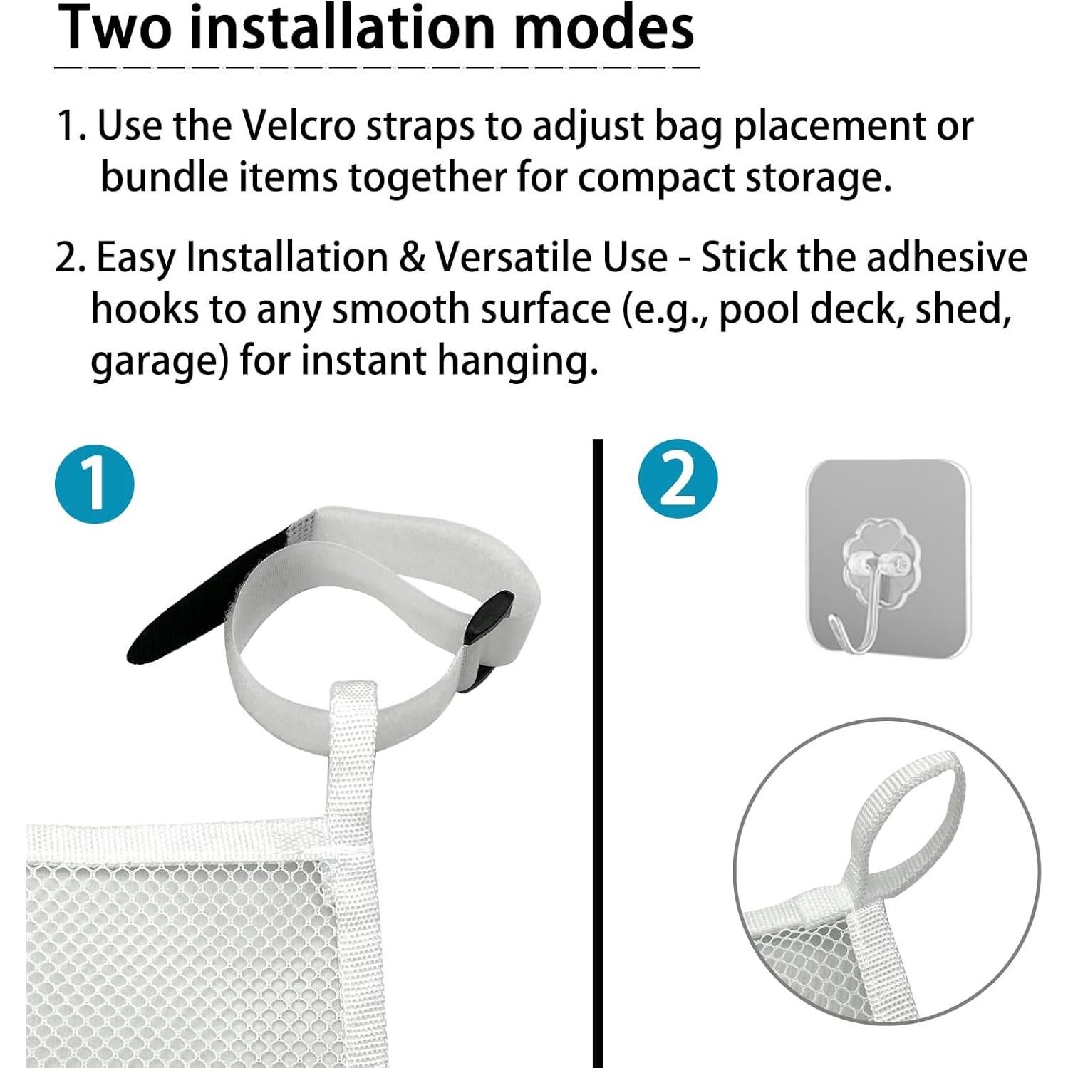 Organizador de Juguetes de Piscina SKARUMMER - 3 Bolsas de Malla