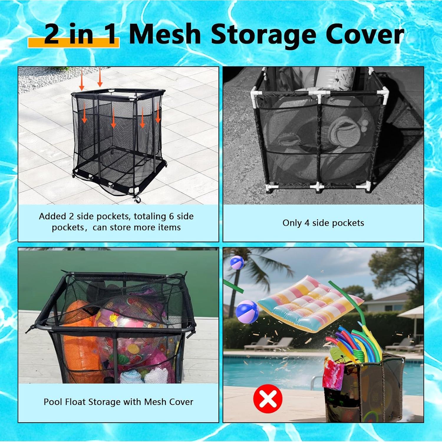 Organizador de Flotadores de Piscina Vecacosic 70x70x80cm