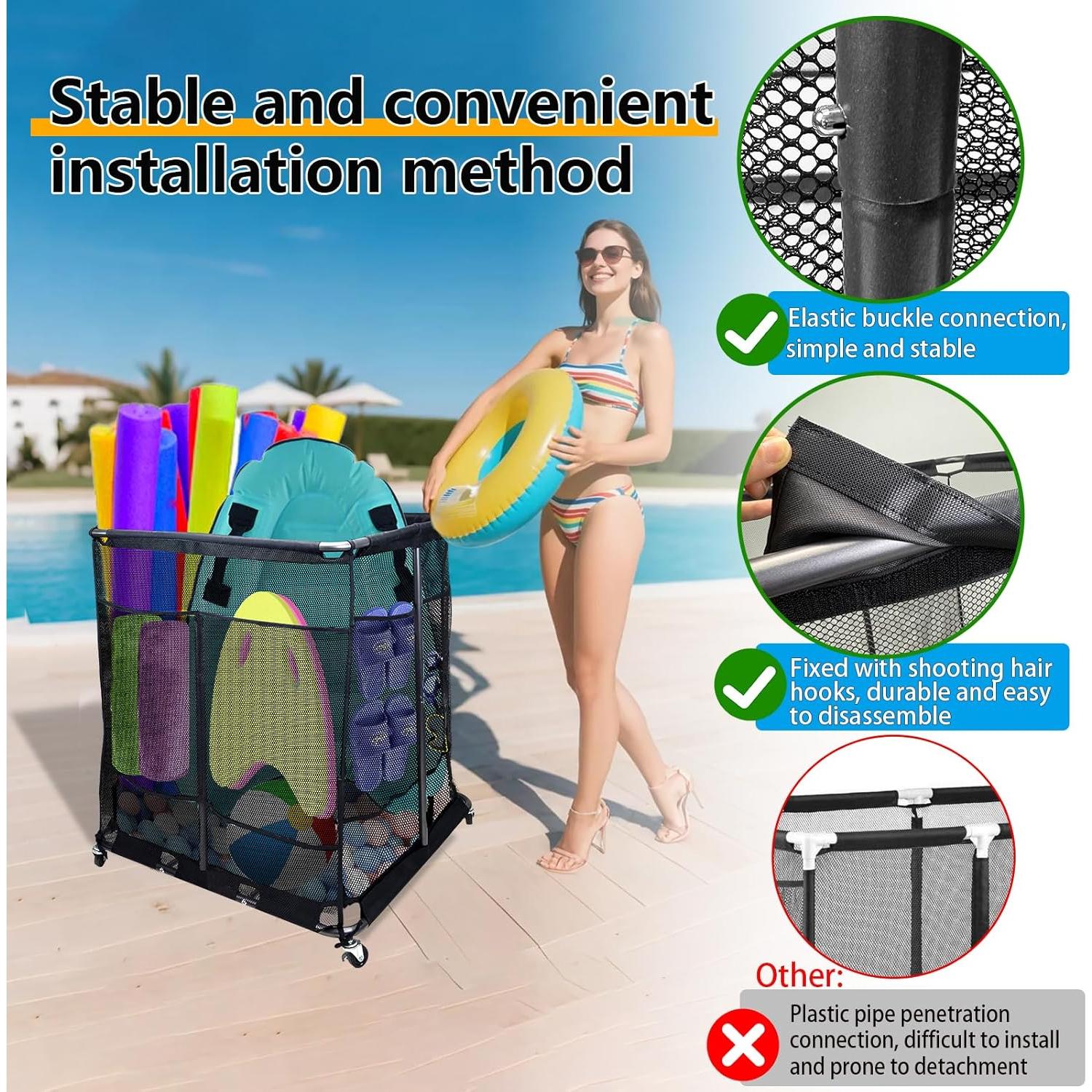 Organizador de Flotadores de Piscina Vecacosic 70x70x80cm