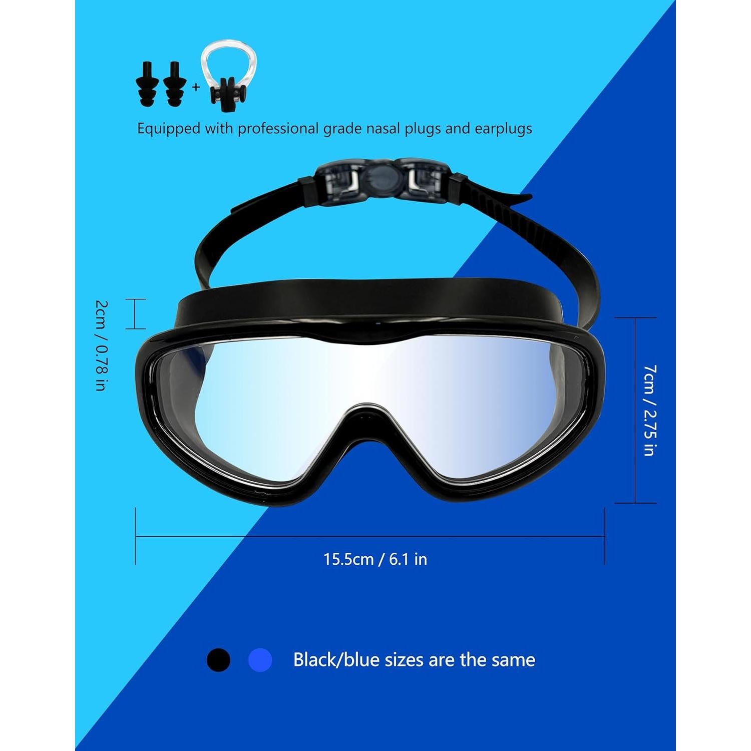 Paquete de 2 Gafas de Natación Yoocixu con Antivaho y UV400