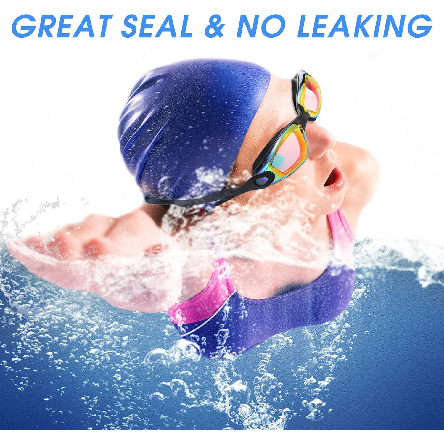 Macarrie 5 Pares de Gafas de Natación Antivaho para Adultos y Niños