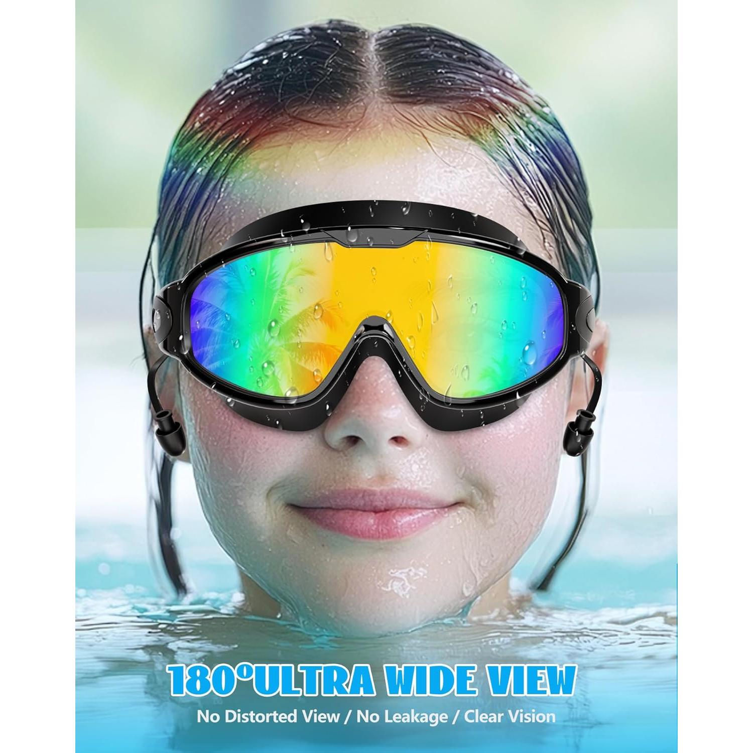 Gafas de Natación Aegend para Niños con Tapones Antivaho UV