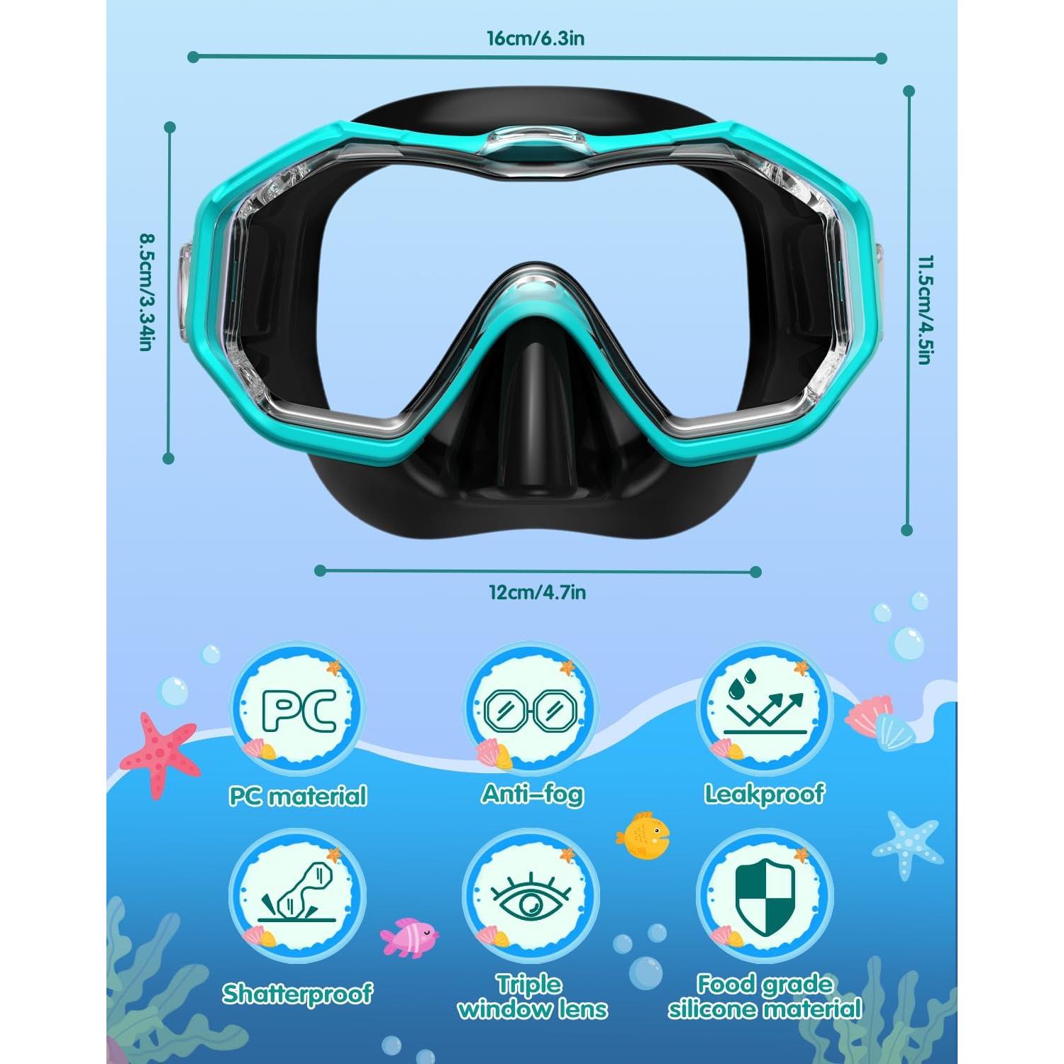 Gafas de natación WSTOO para niños 5-15 años con cubierta nasal