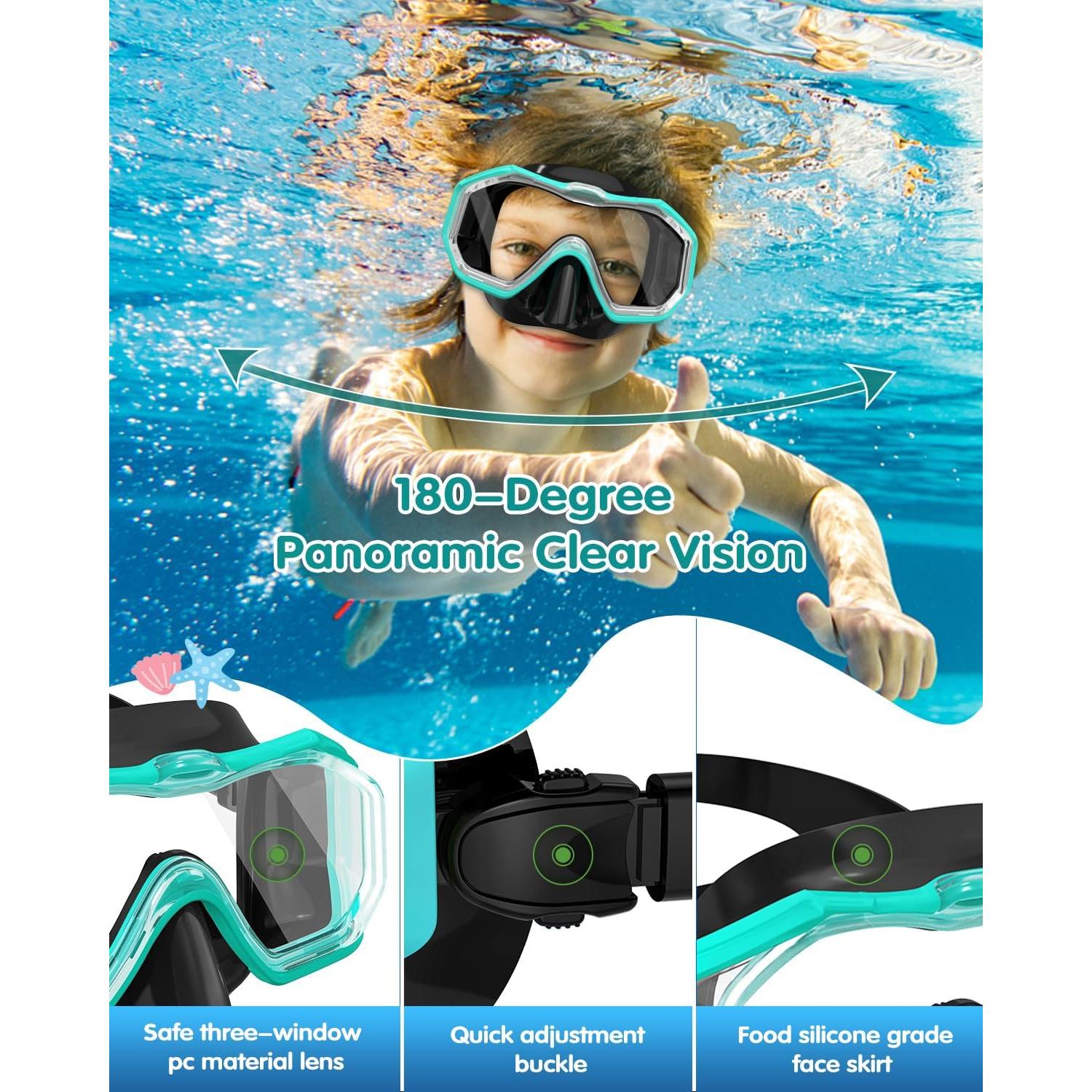 Gafas de natación WSTOO para niños 5-15 años con cubierta nasal