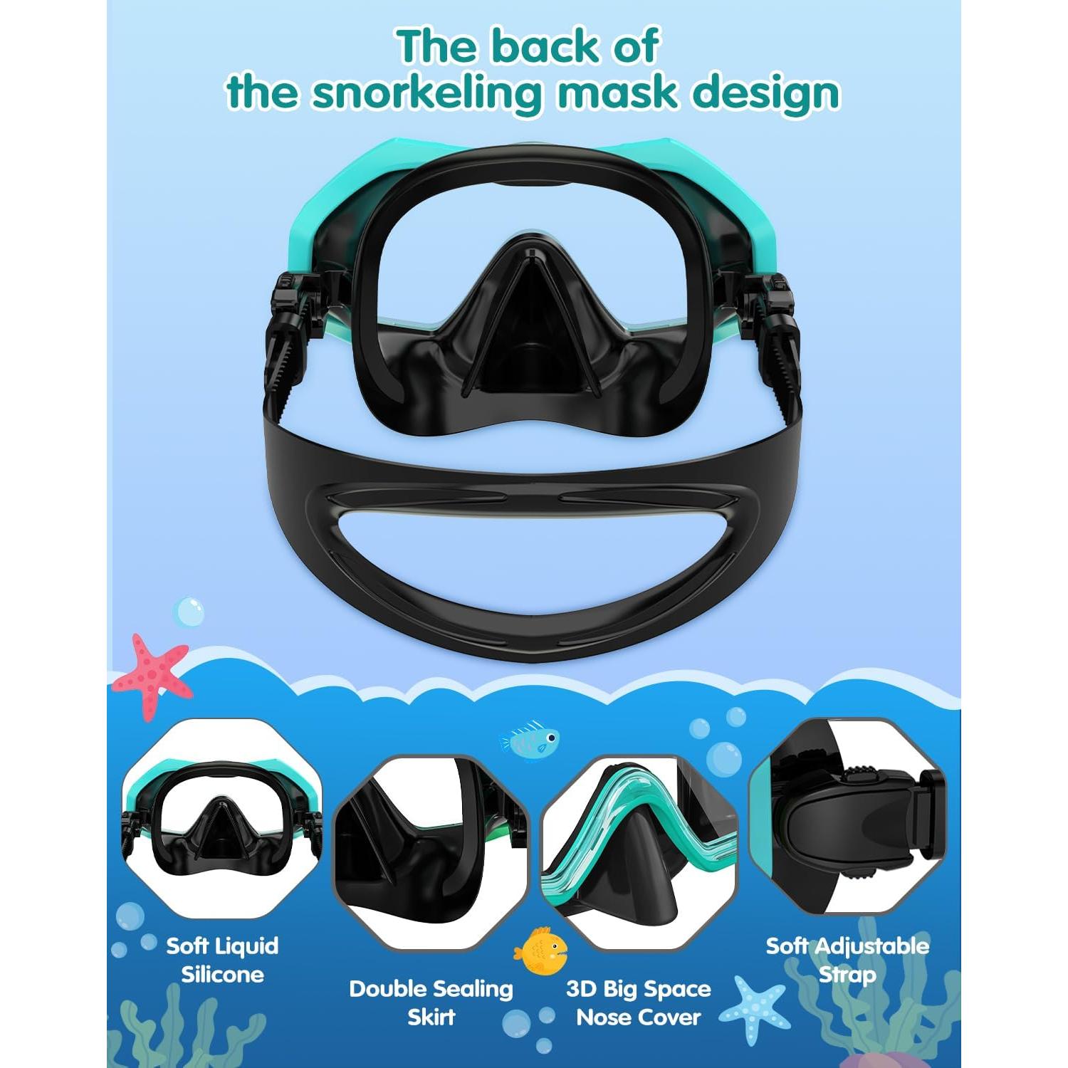 Gafas de natación WSTOO para niños 5-15 años con cubierta nasal