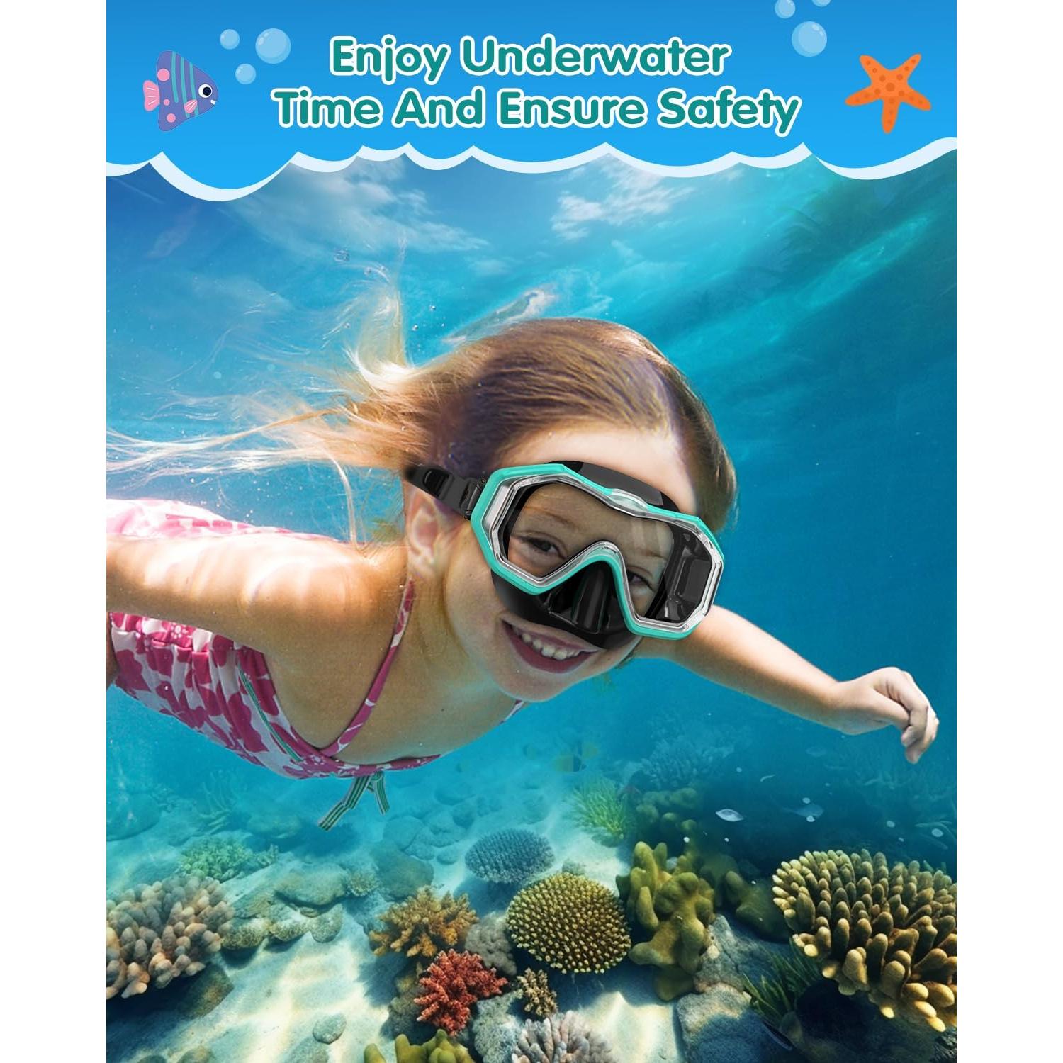 Gafas de natación WSTOO para niños 5-15 años con cubierta nasal