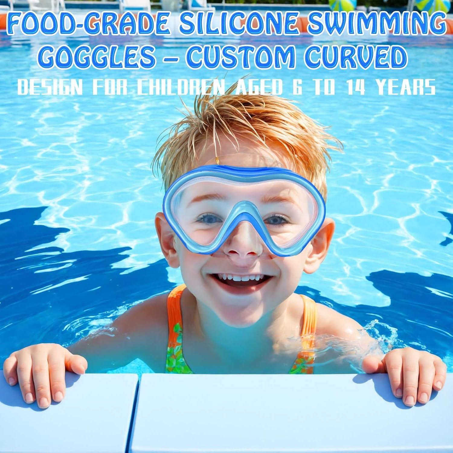 Gafas de natación BERYLSHARY para niños 5-15 años anti-vaho