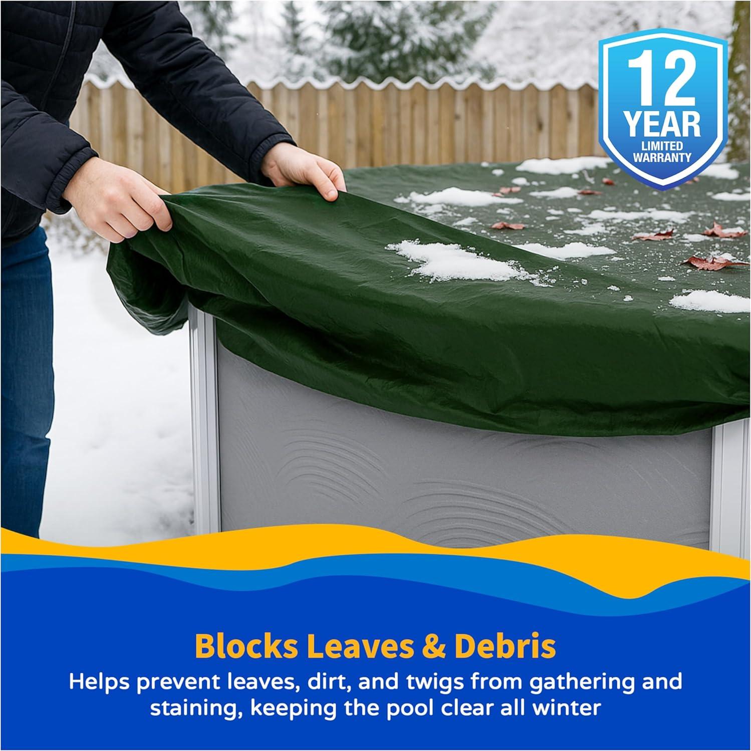 Cubierta de piscina elevada Blue Wave 15 pies redonda invierno