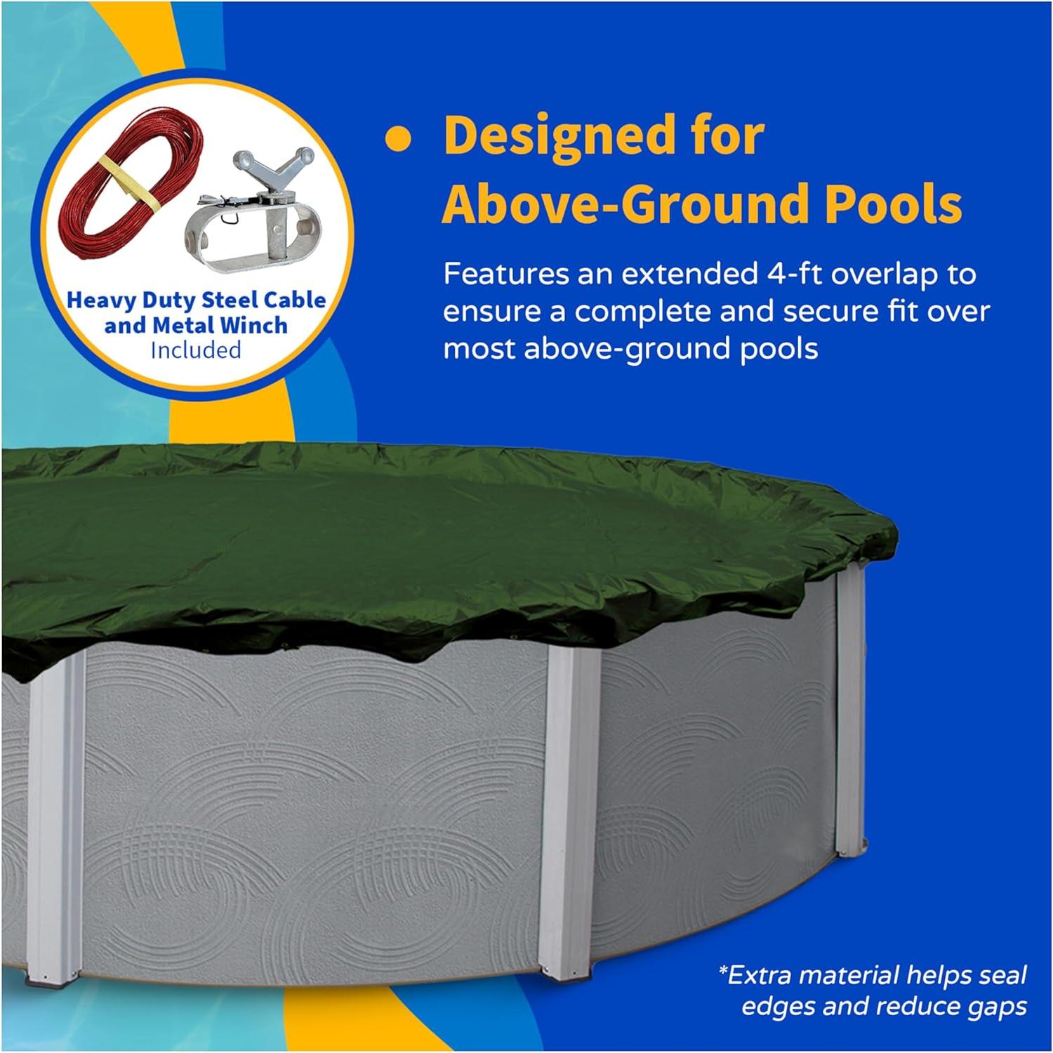 Cubierta de piscina elevada Blue Wave 15 pies redonda invierno