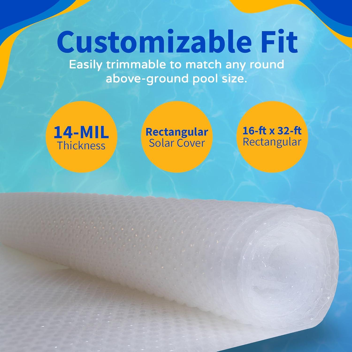 Manta Solar Rectangular Blue Wave 14 Mil 975x487 cm Clara