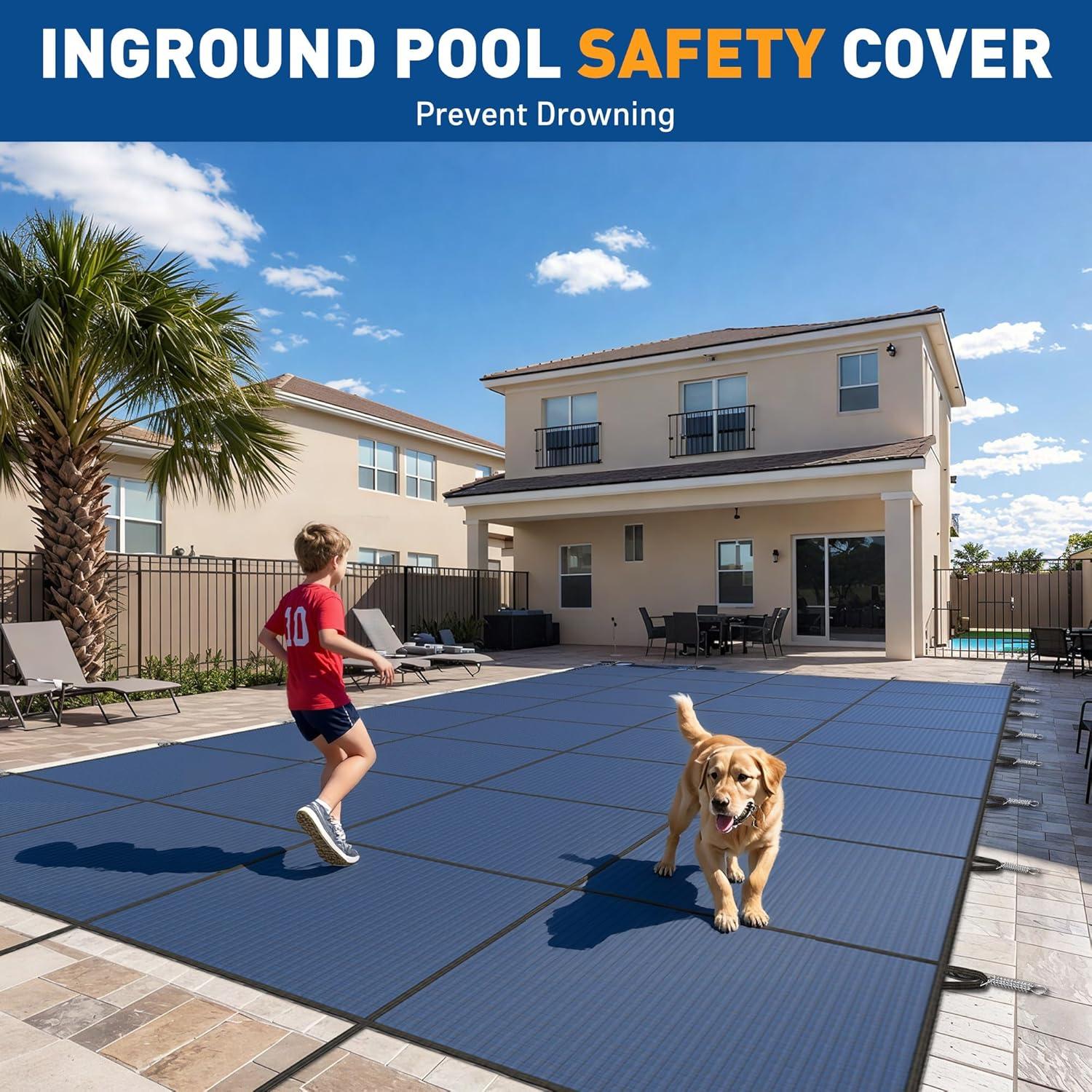 Cubierta de Seguridad para Piscina DNYKER 4.88x9.75 m Azul