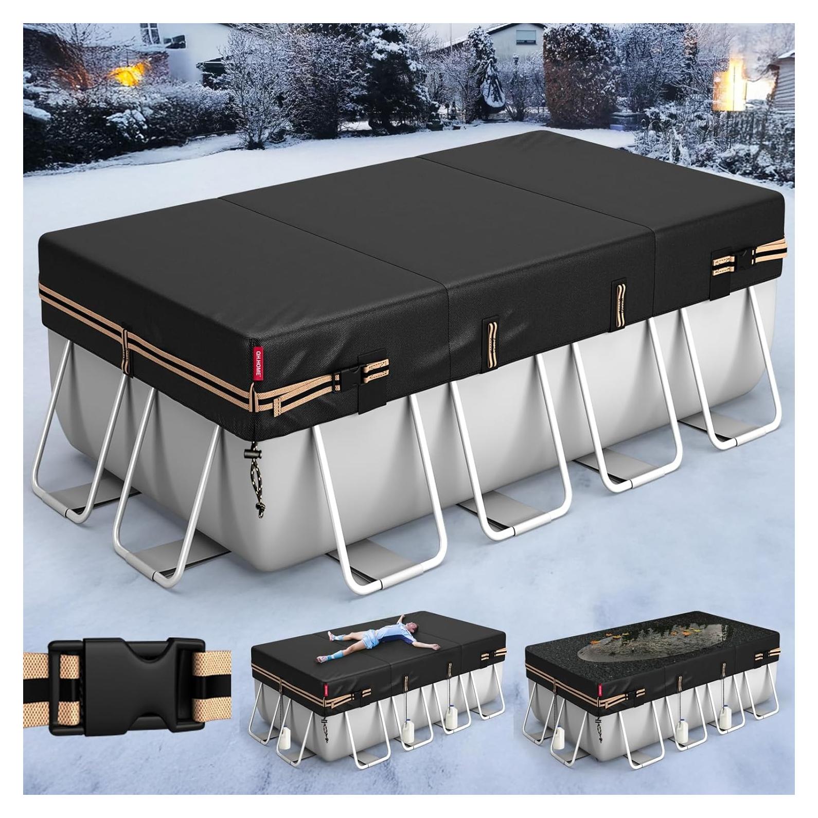 Cubierta Rectangular para Piscina QH.HOME 3.66x7.32 m Resistente