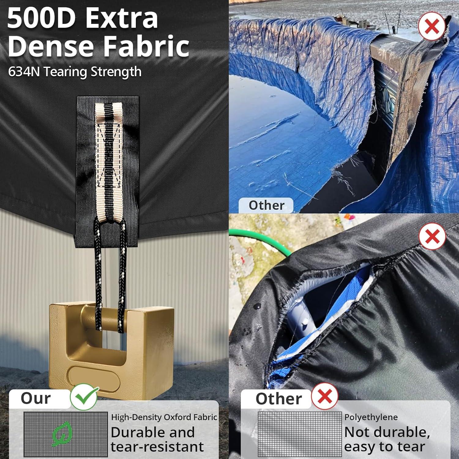 Cubierta Rectangular para Piscina QH.HOME 3.66x7.32 m Resistente