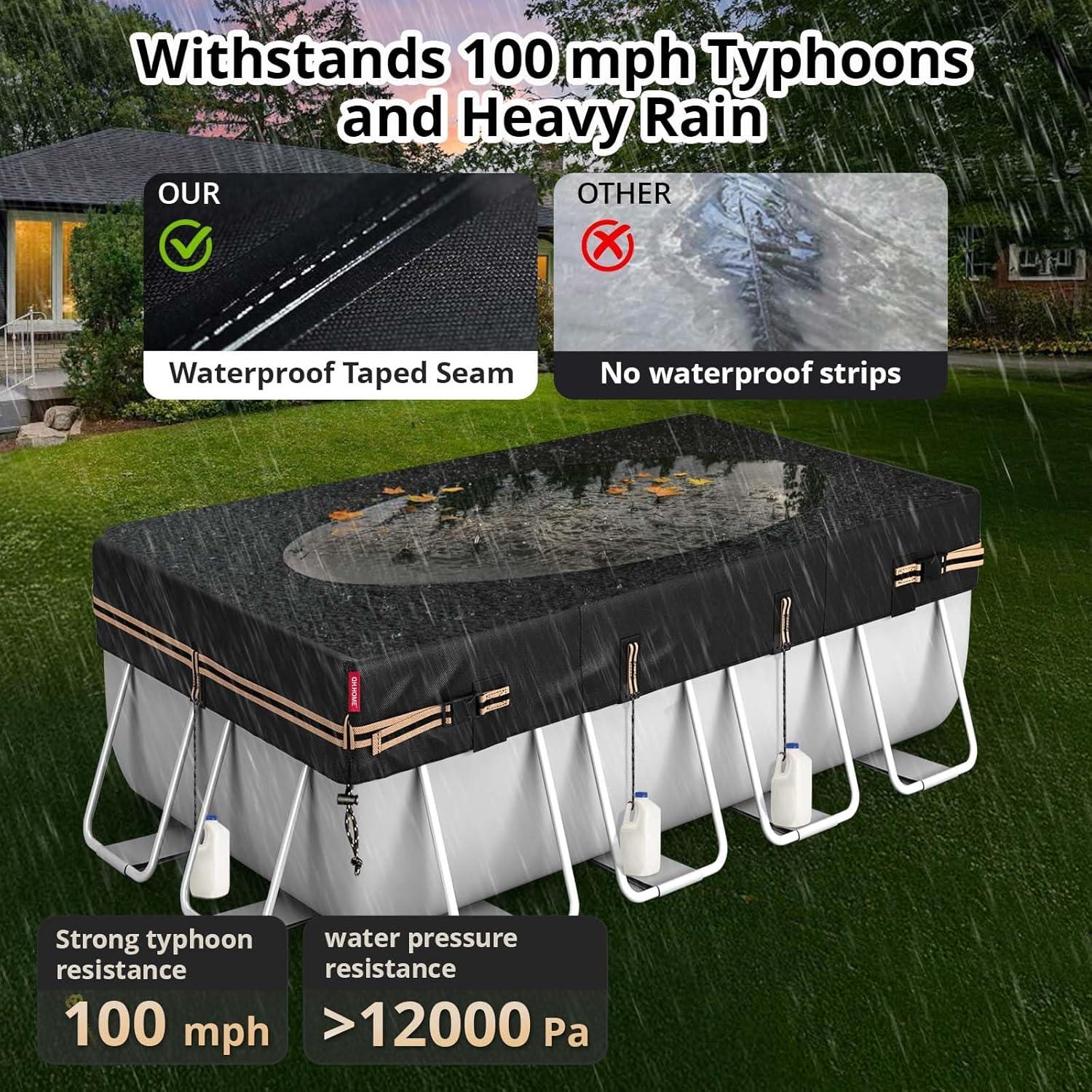 Cubierta Rectangular para Piscina QH.HOME 3.66x7.32 m Resistente