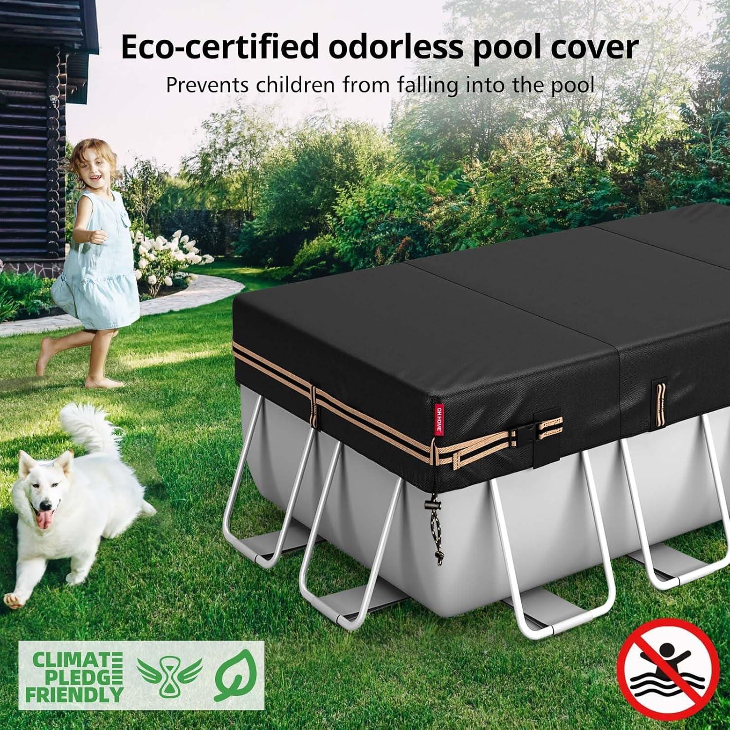 Cubierta Rectangular para Piscina QH.HOME 3.66x7.32 m Resistente