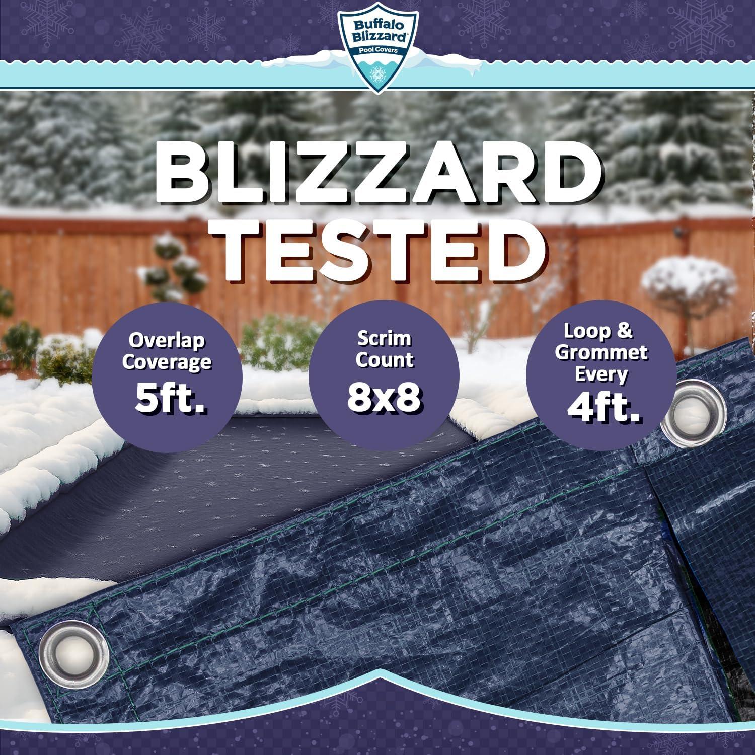 Cubierta de piscina invernal Buffalo Blizzard 9x15m Azul/Negro