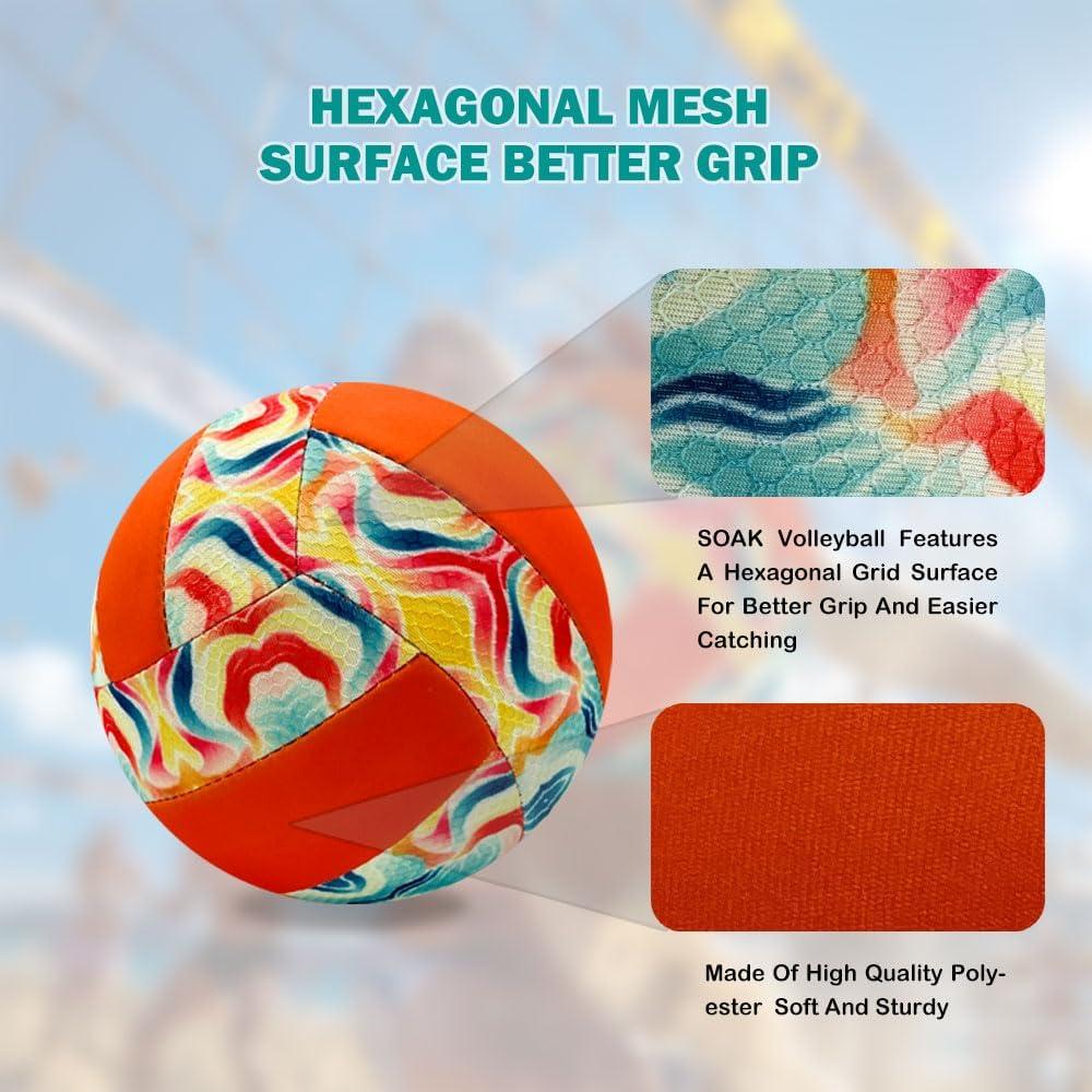 Pelota de Voleibol de Playa SOAK Tamaño 5 Neopreno Colorido