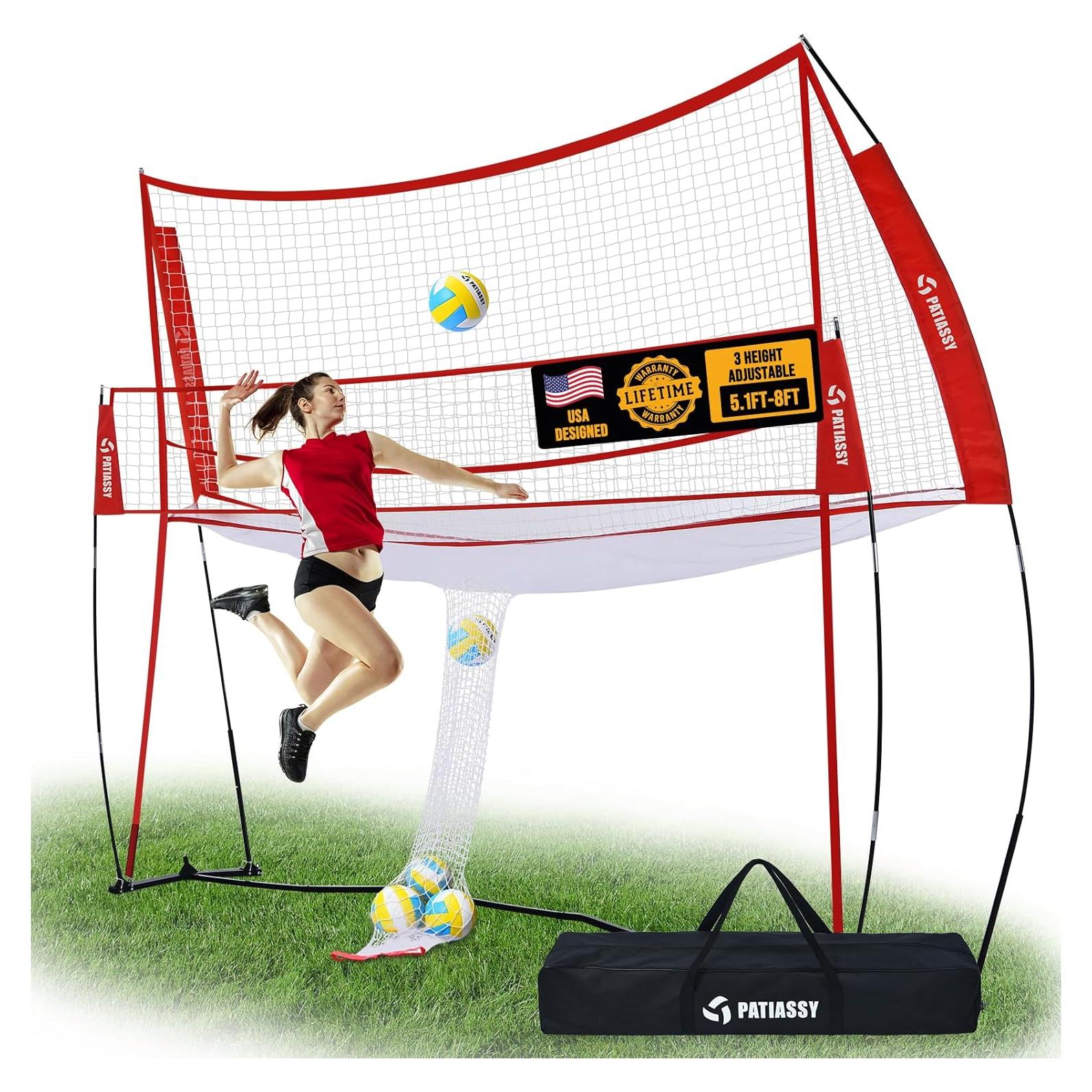 Estación de Red de Voleibol Patiassy 2-en-1 Ajustable 4.27m