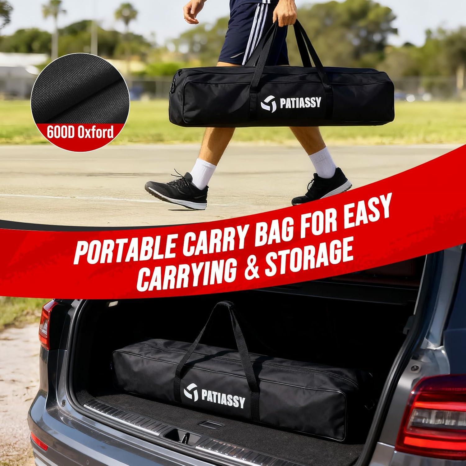 Estación de Red de Voleibol Patiassy 2-en-1 Ajustable 4.27m