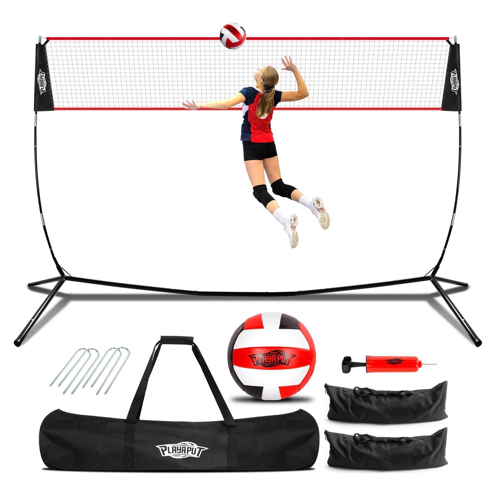 Red de Voleibol Ajustable PLAYAPUT 6.1m con Bolsa y Sacos