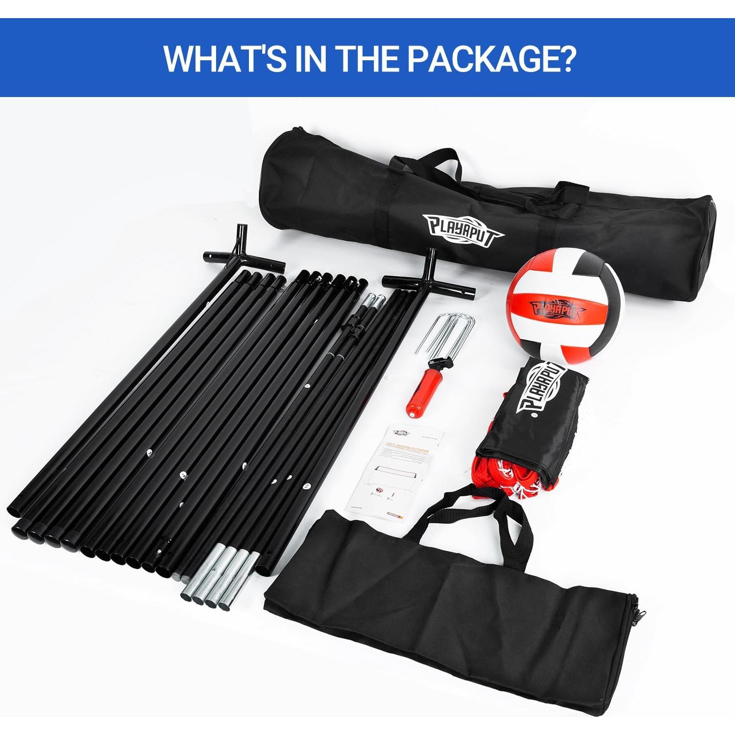 Red de Voleibol Ajustable PLAYAPUT 6.1m con Bolsa y Sacos