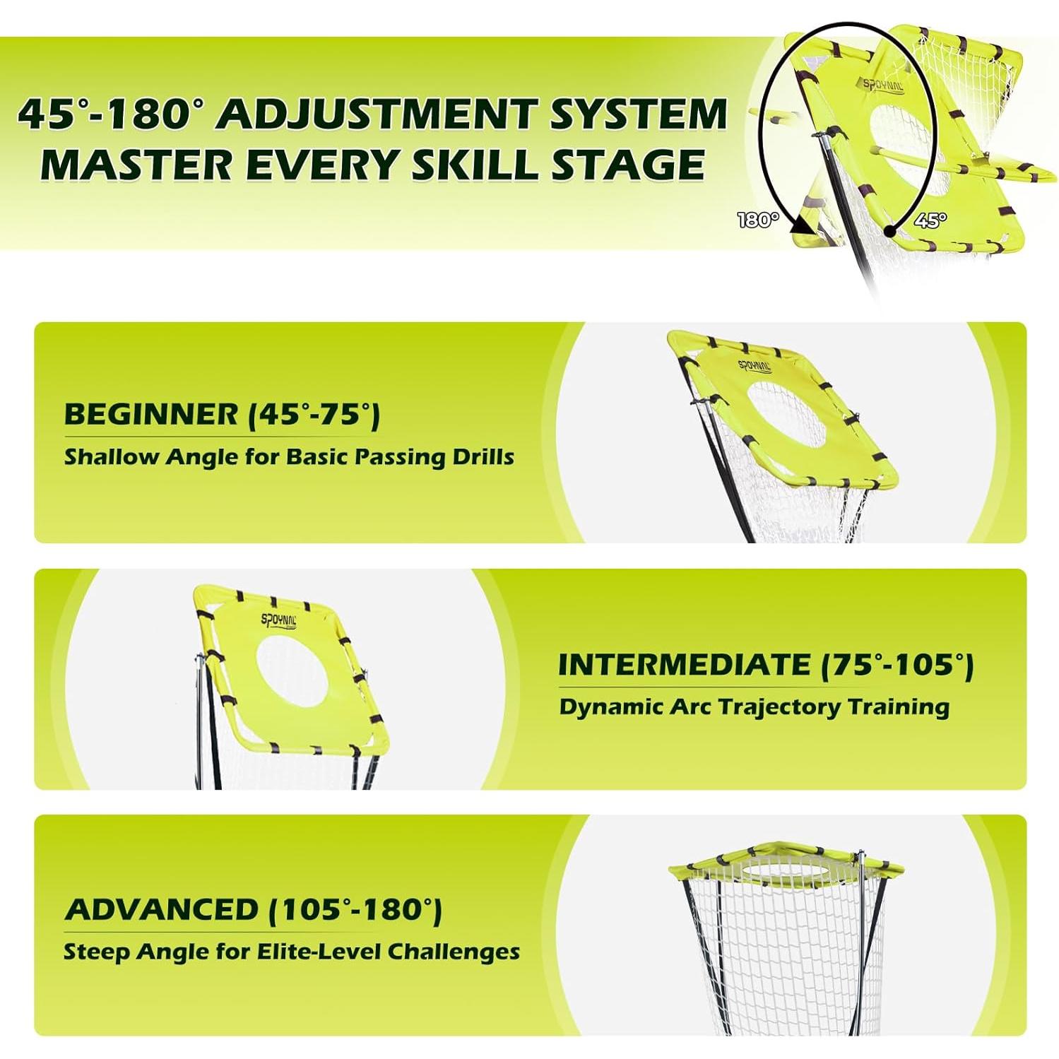 Red de Entrenamiento de Voleibol SPOYNAL Ajustable 2.29-3.20 m
