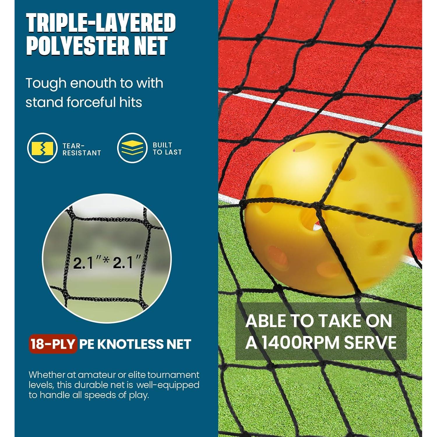 Red de Pickleball Portátil BAGAIL 6.7m con Recogedor y Bolsa