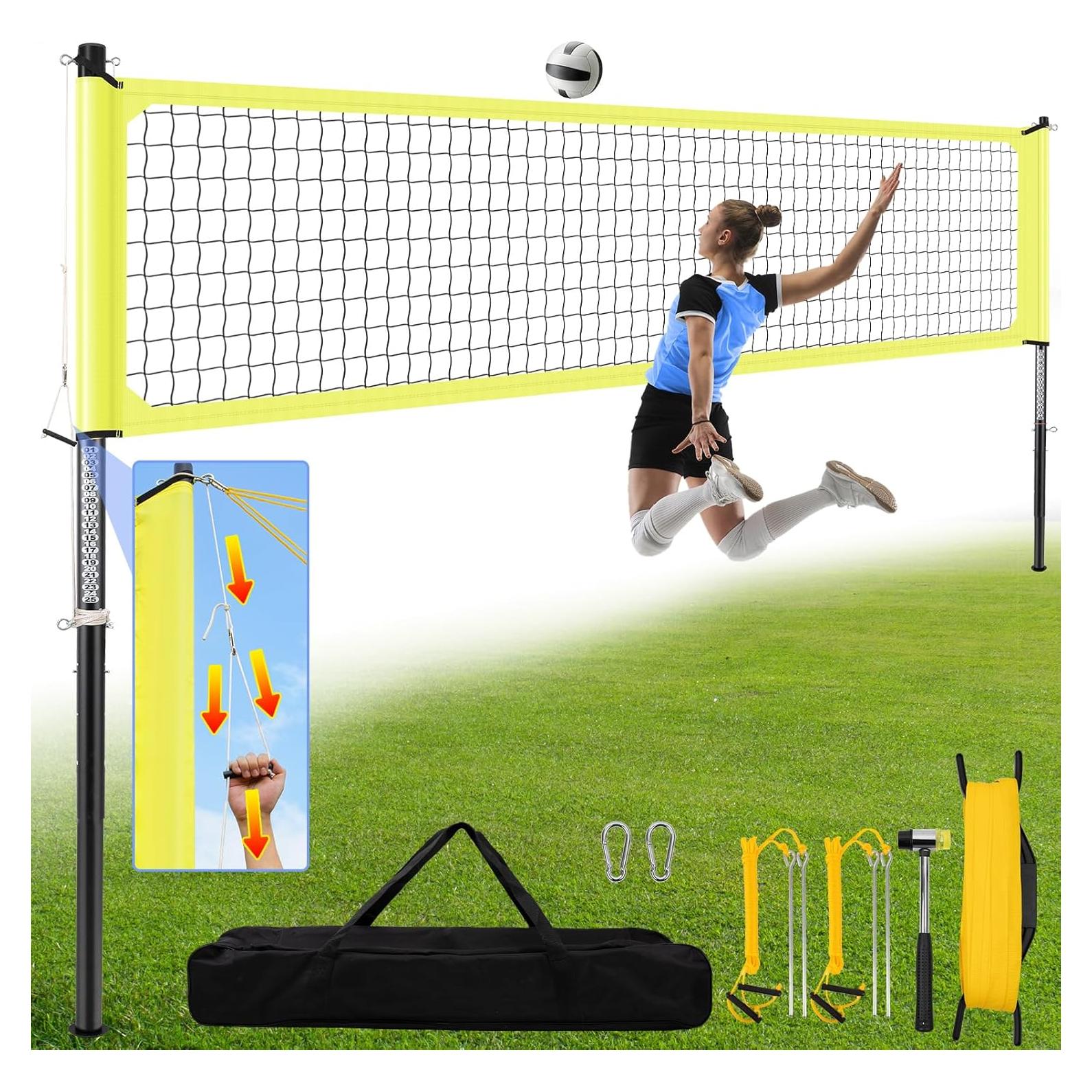 Red de Voleibol Portátil Wiseek VBN-32x8FT Aluminio 9.75m