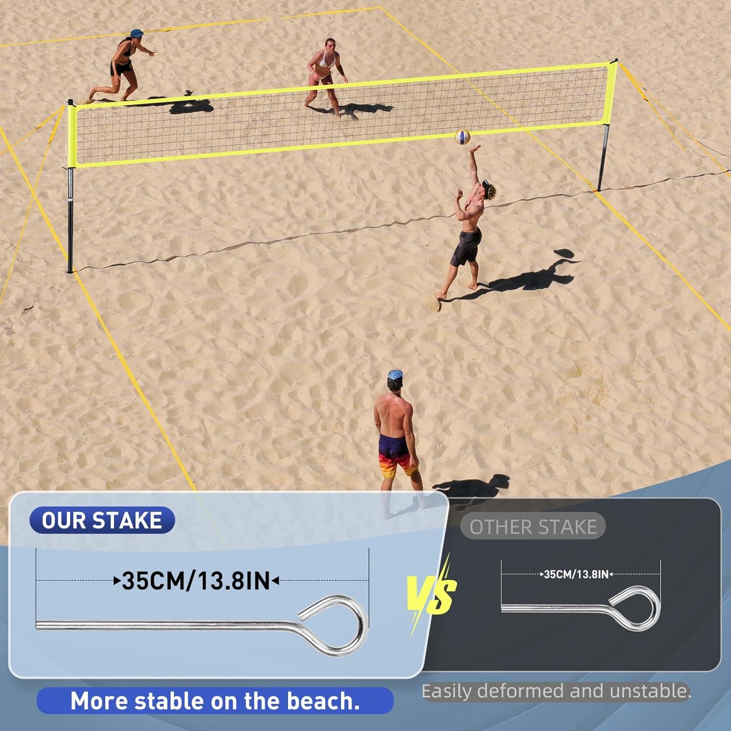 Red de Voleibol Portátil Wiseek VBN-32x8FT Aluminio 9.75m